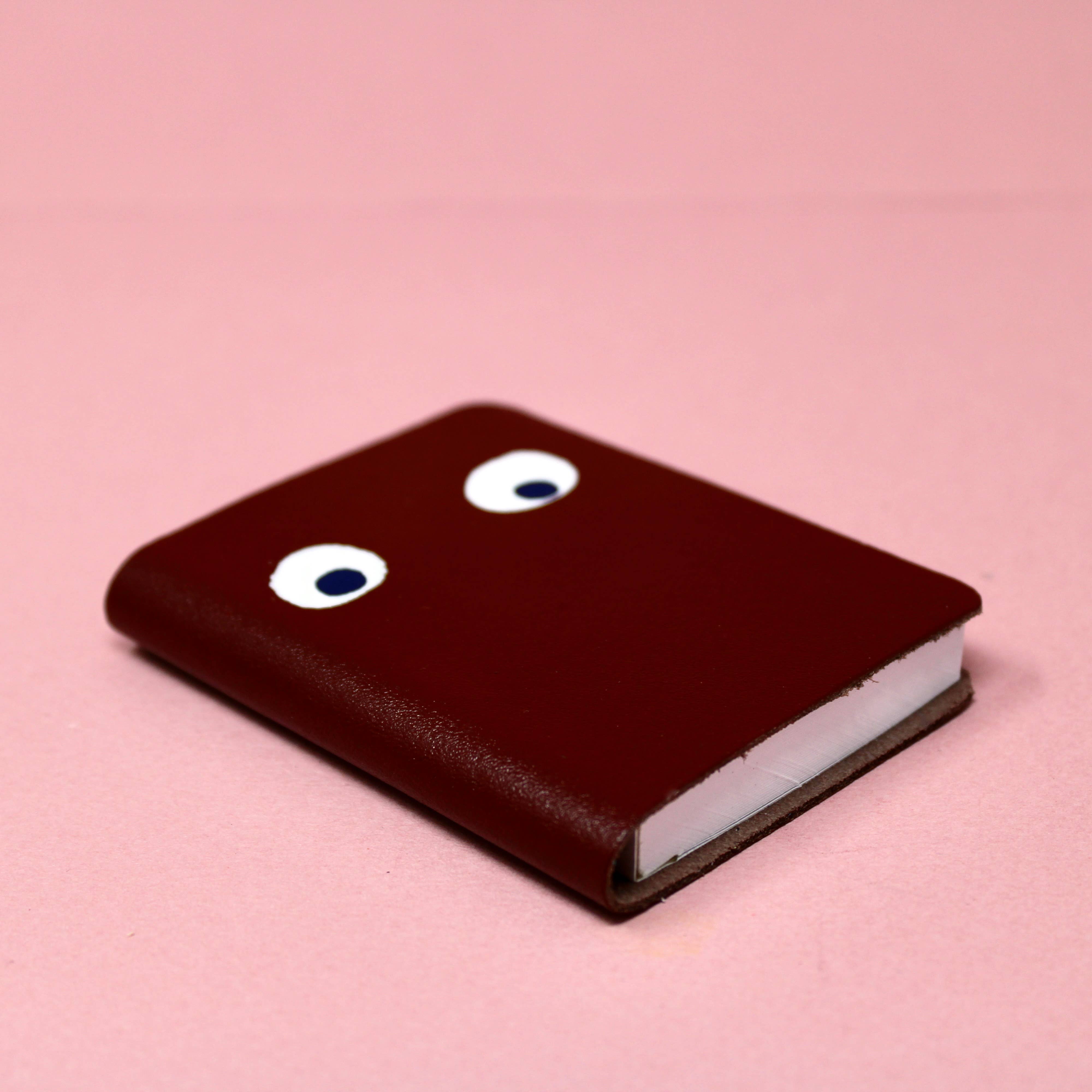 Googly Eye Mini Leather Notebook: Apple Green