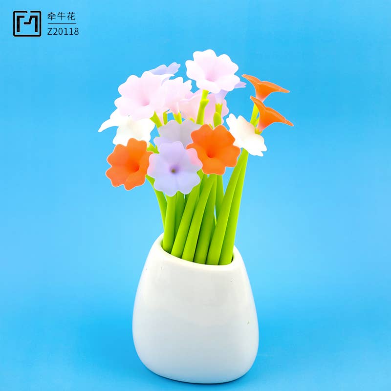 Morning Glory Flower Wiggle Pad Gel Pen