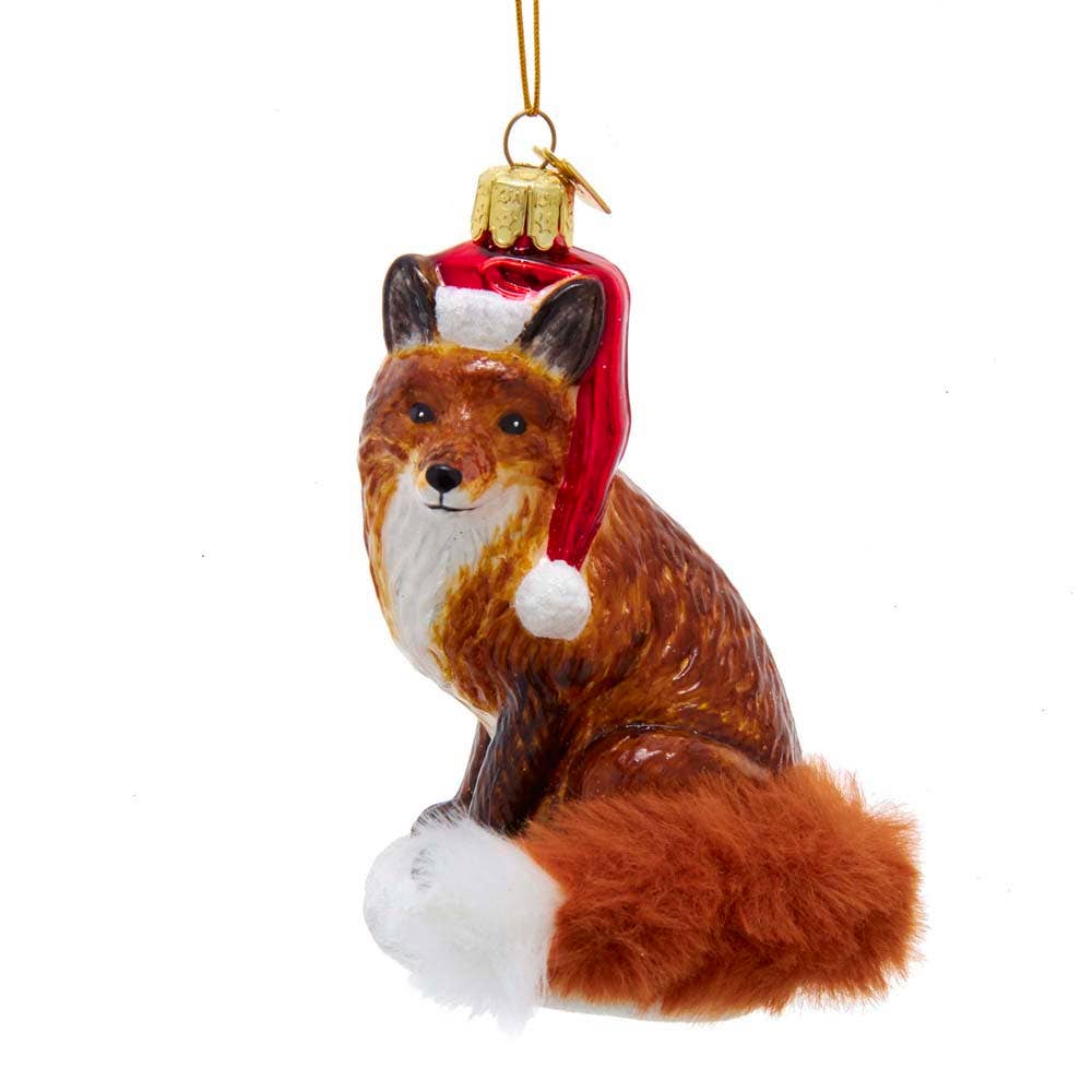 4.25"NOBLE GEMS CHRISTMAS FOX ORNAMENT