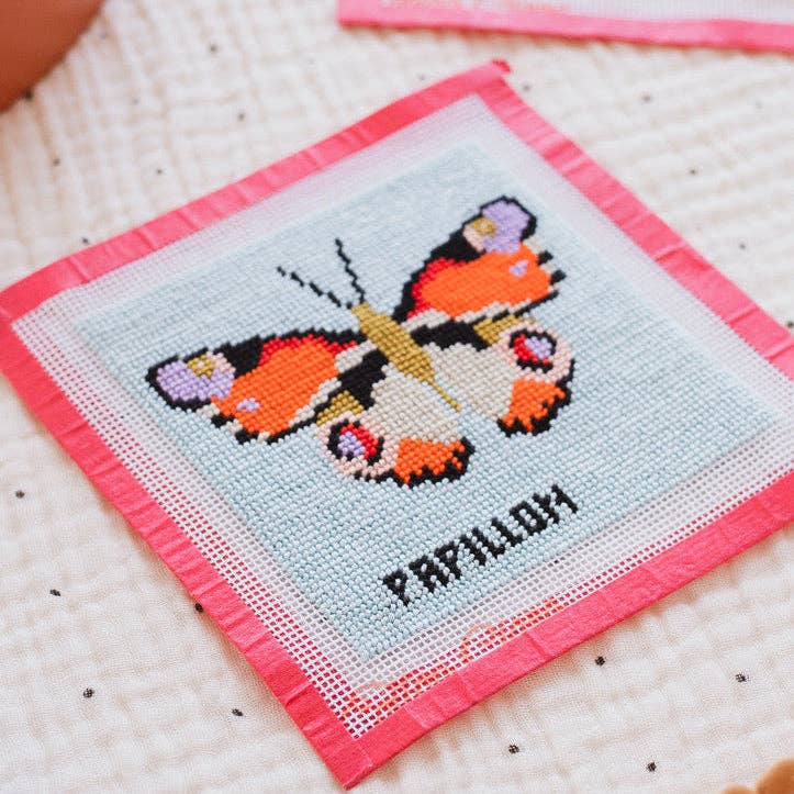 Butterfly Needlepoint Kit - Beginner Craft Kit