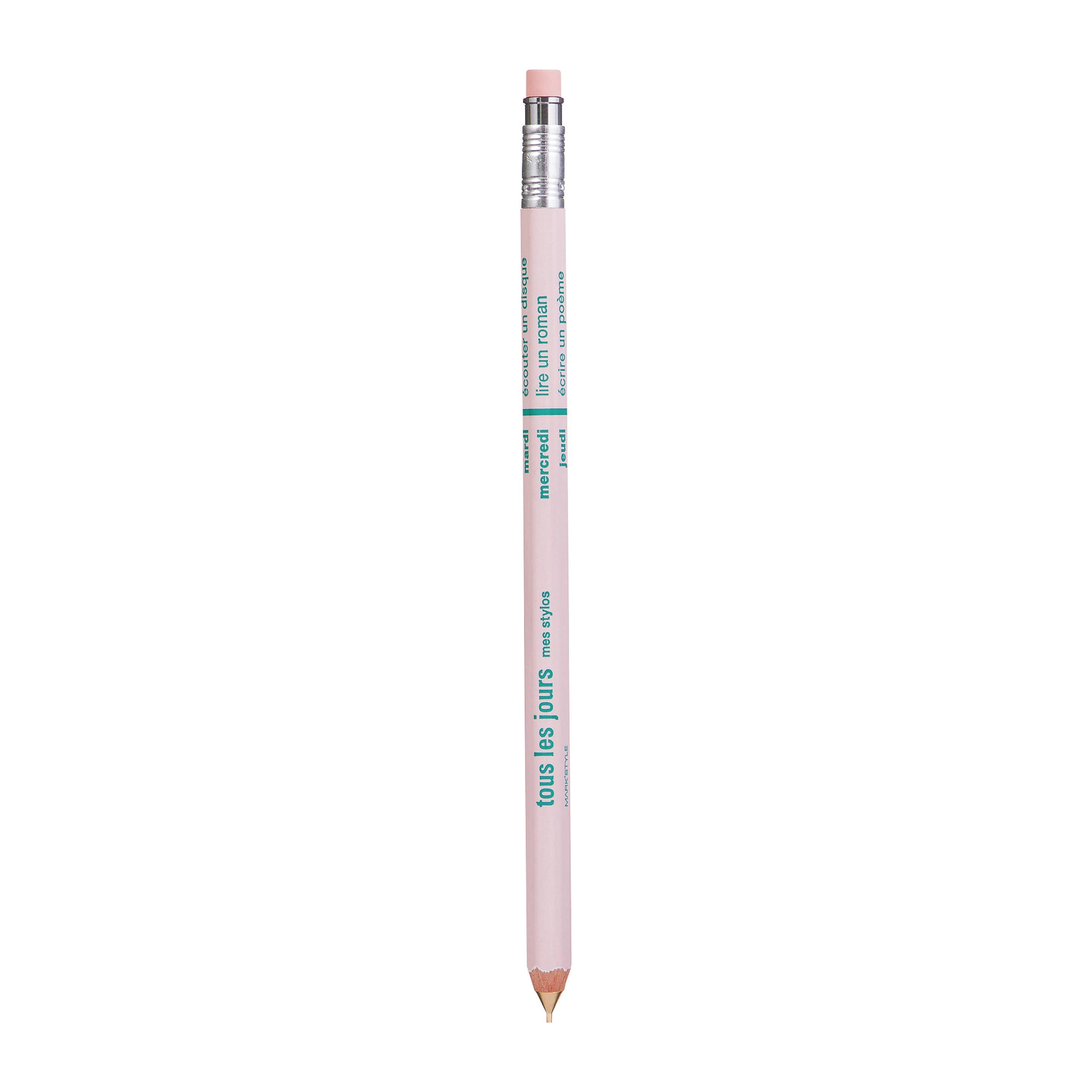 Olive Green Mechanical Pencil with Eraser tous les jours / MARK'STYLE