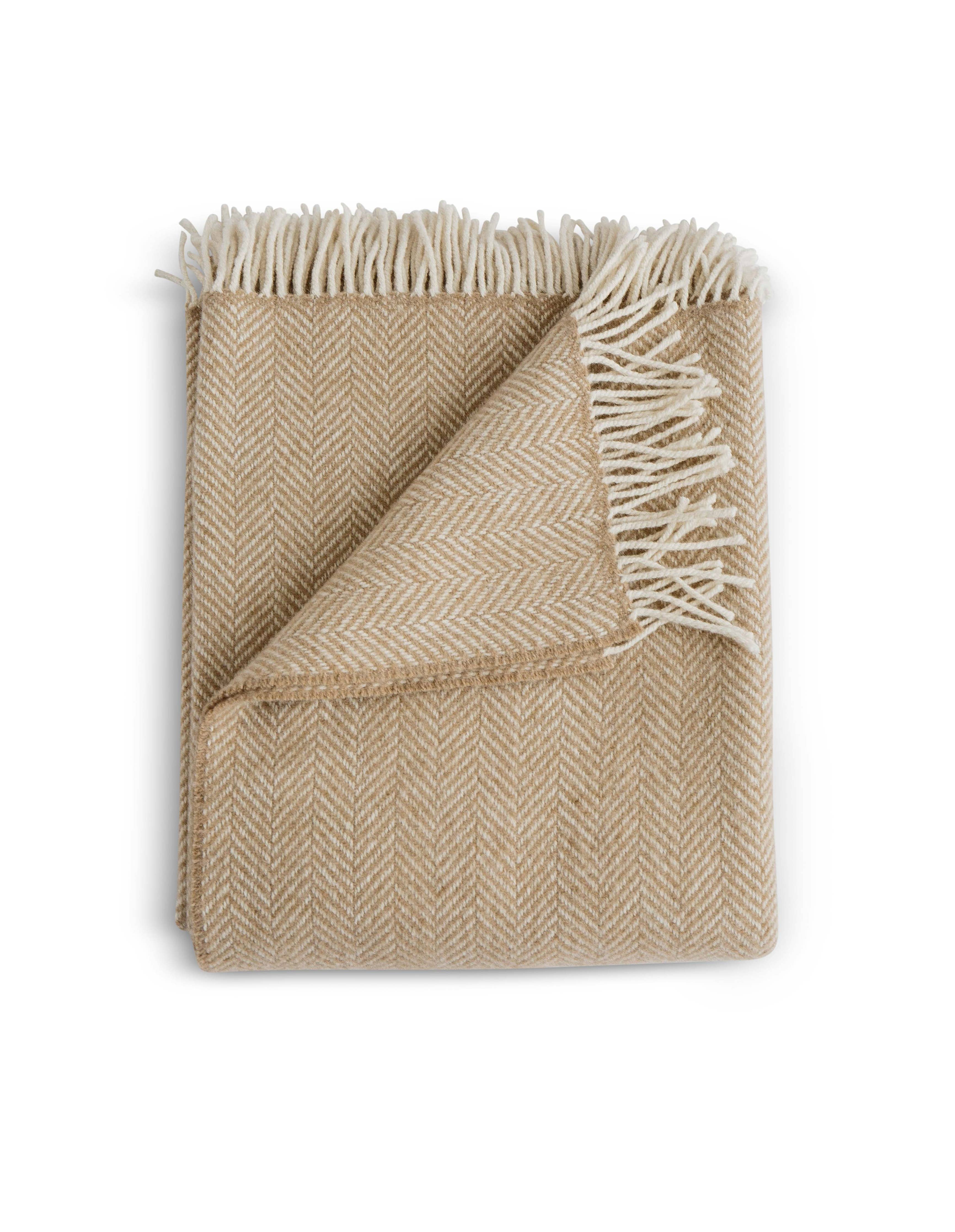 Herringbone w/ Cashmere Throws: NEW! Raw Honey