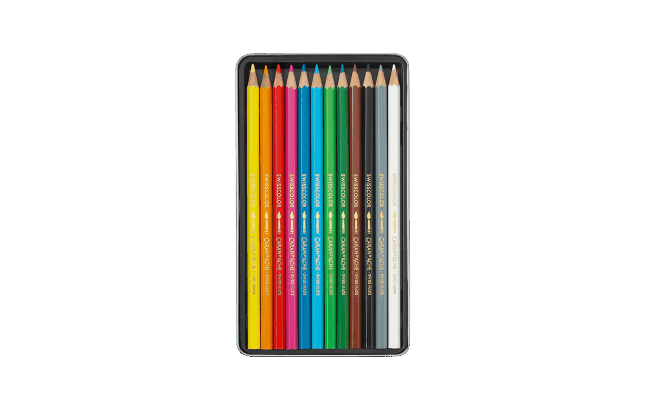 Set of 12 Water-soluble Pencils SWISSCOLOR in Metal Box