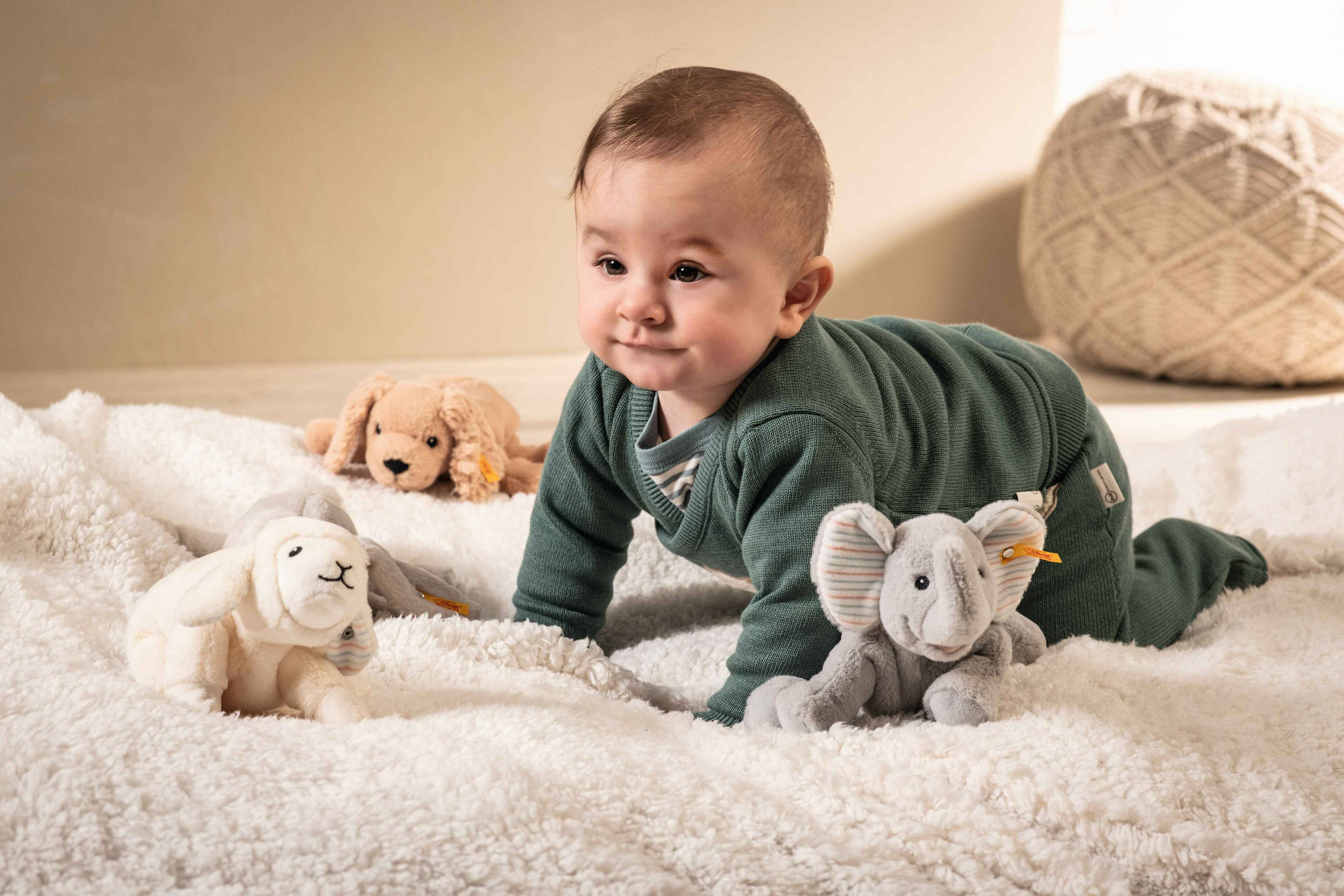 Floppy Linda Lamb Plush Stuffed Baby Toy Animal, 8 Inches