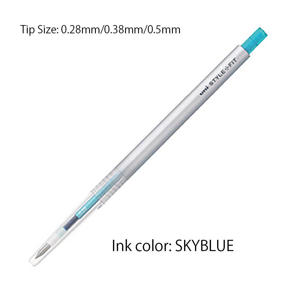Blue Black UNI MITSUBISHI STYLE FIT SINGLE COLOR SLIM GEL PEN / 0.38mm