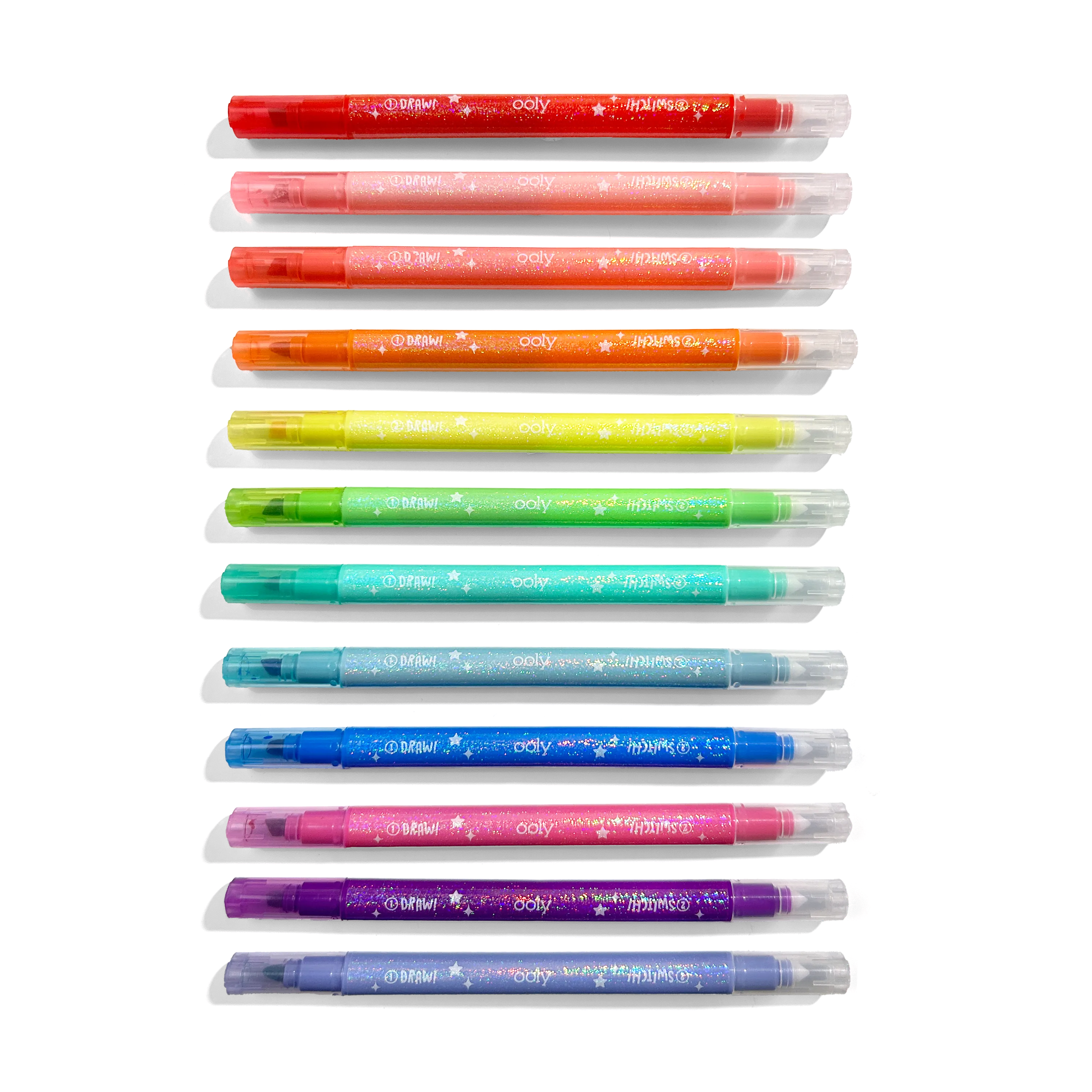 Switch-Eroo Sparkle Glittery Color Changing Markers- 12 pc