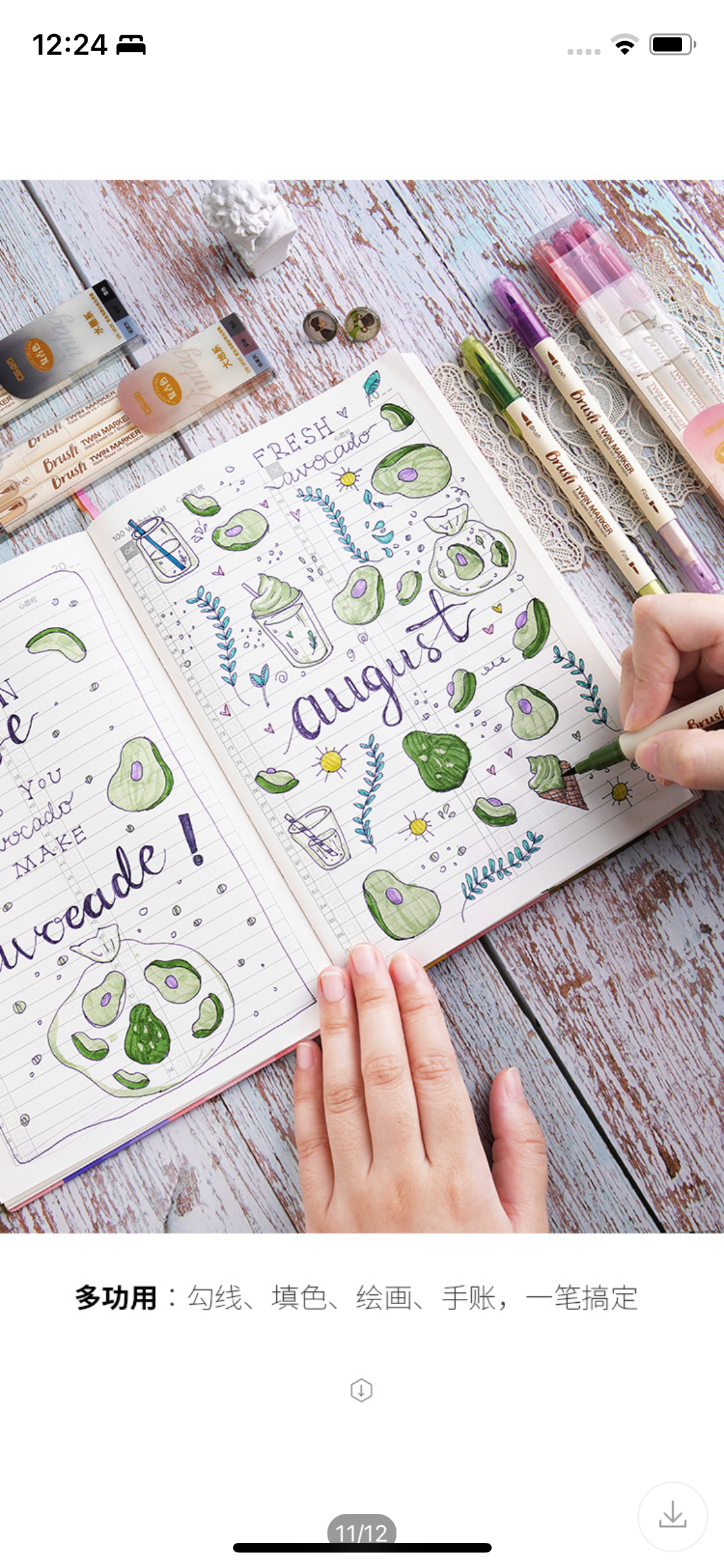 Brush Twin Marker Pen Set|Double-Side Pen set|Calligraphy Pen| Hand Lettering: Green set