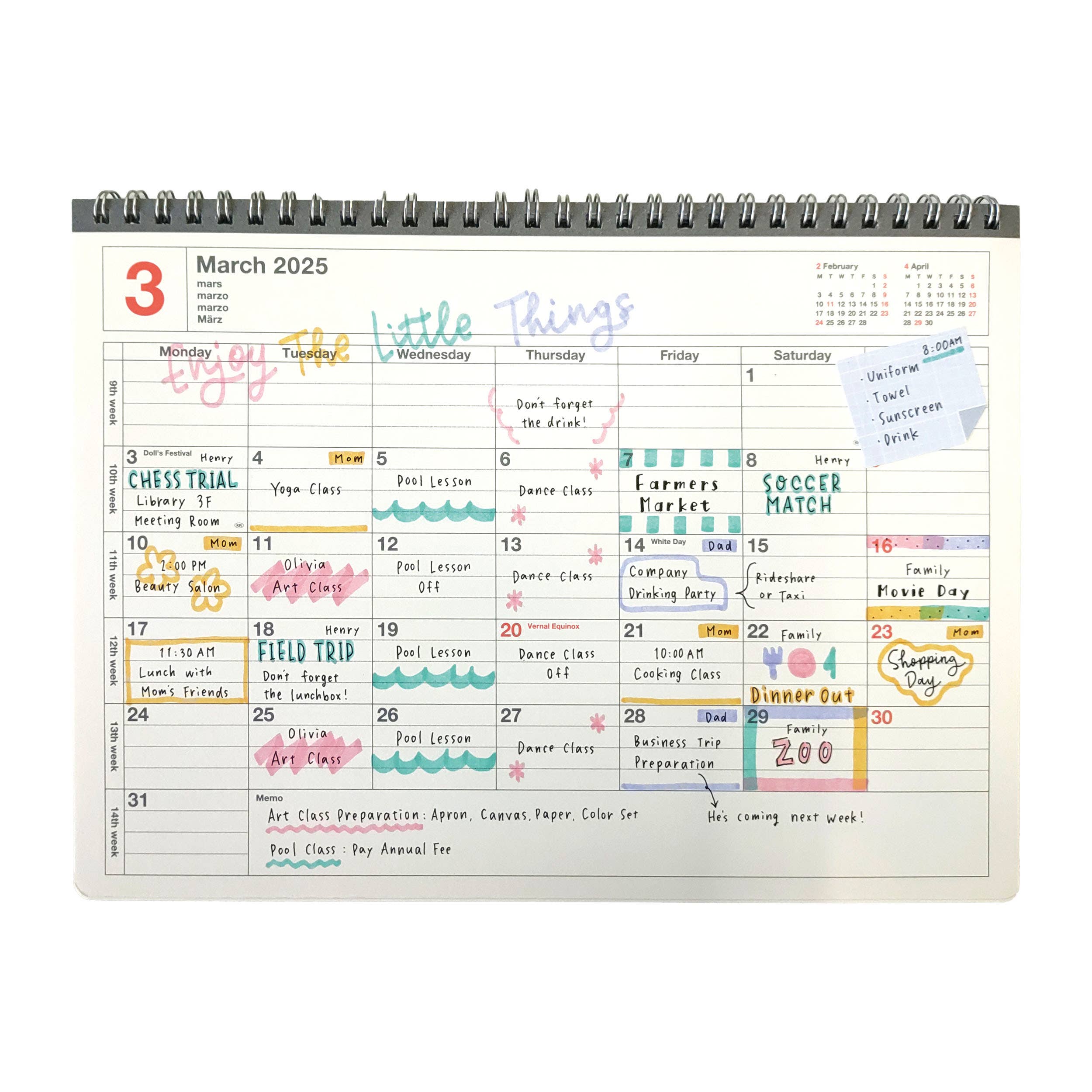 Notebook Calendar 2027 – Monthly Planner with Notes B7, XS : Black