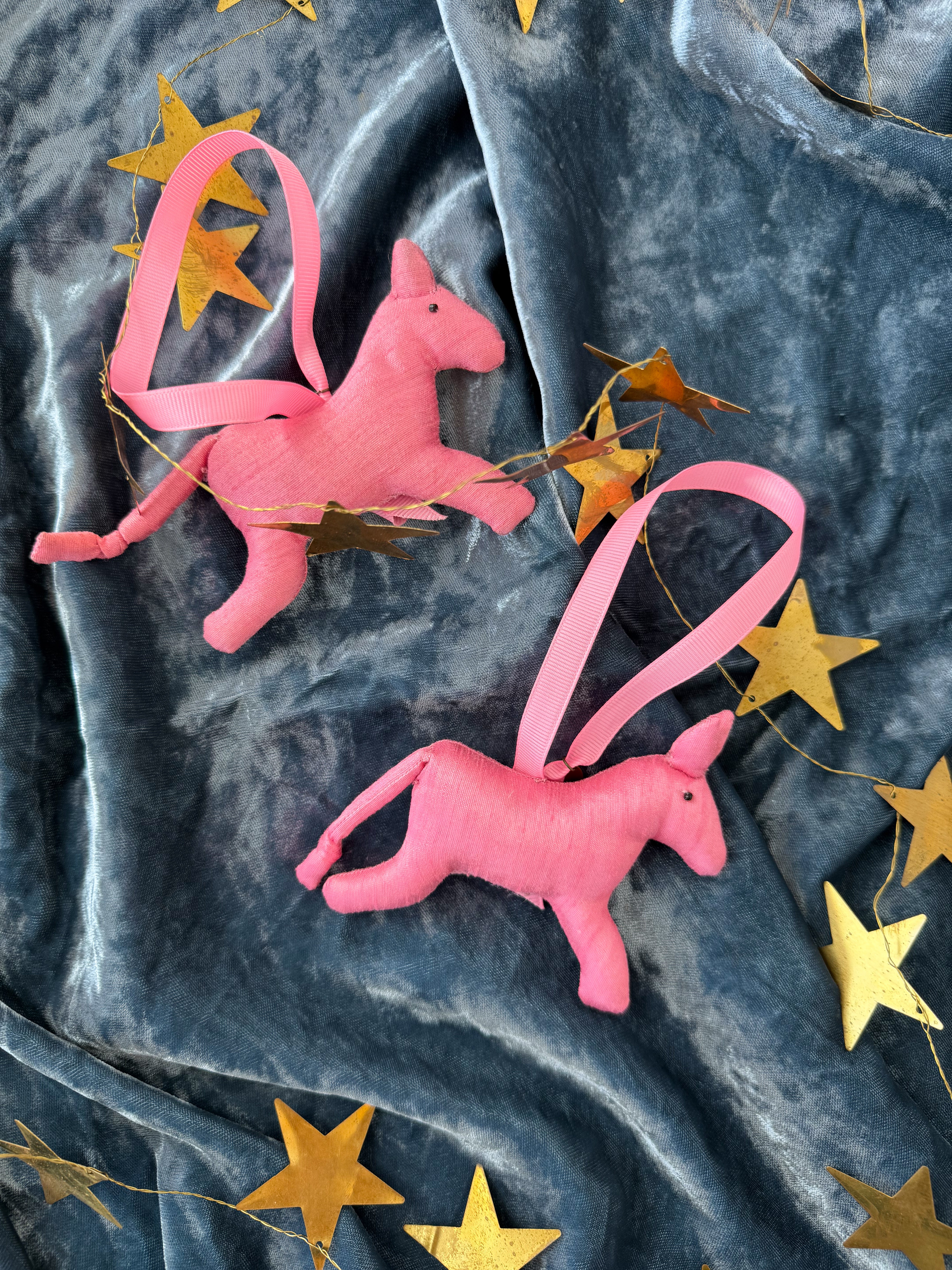 The ELS Silk Horse Keepsake Ornament - Pink