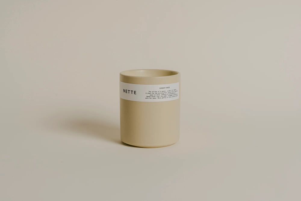 Nette 11 0z Ceramic Candle - Sunday Chess