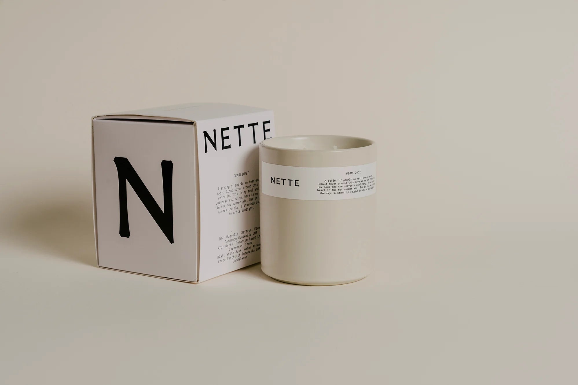 Nette 11oz Ceramic Candle - Pearl Dust