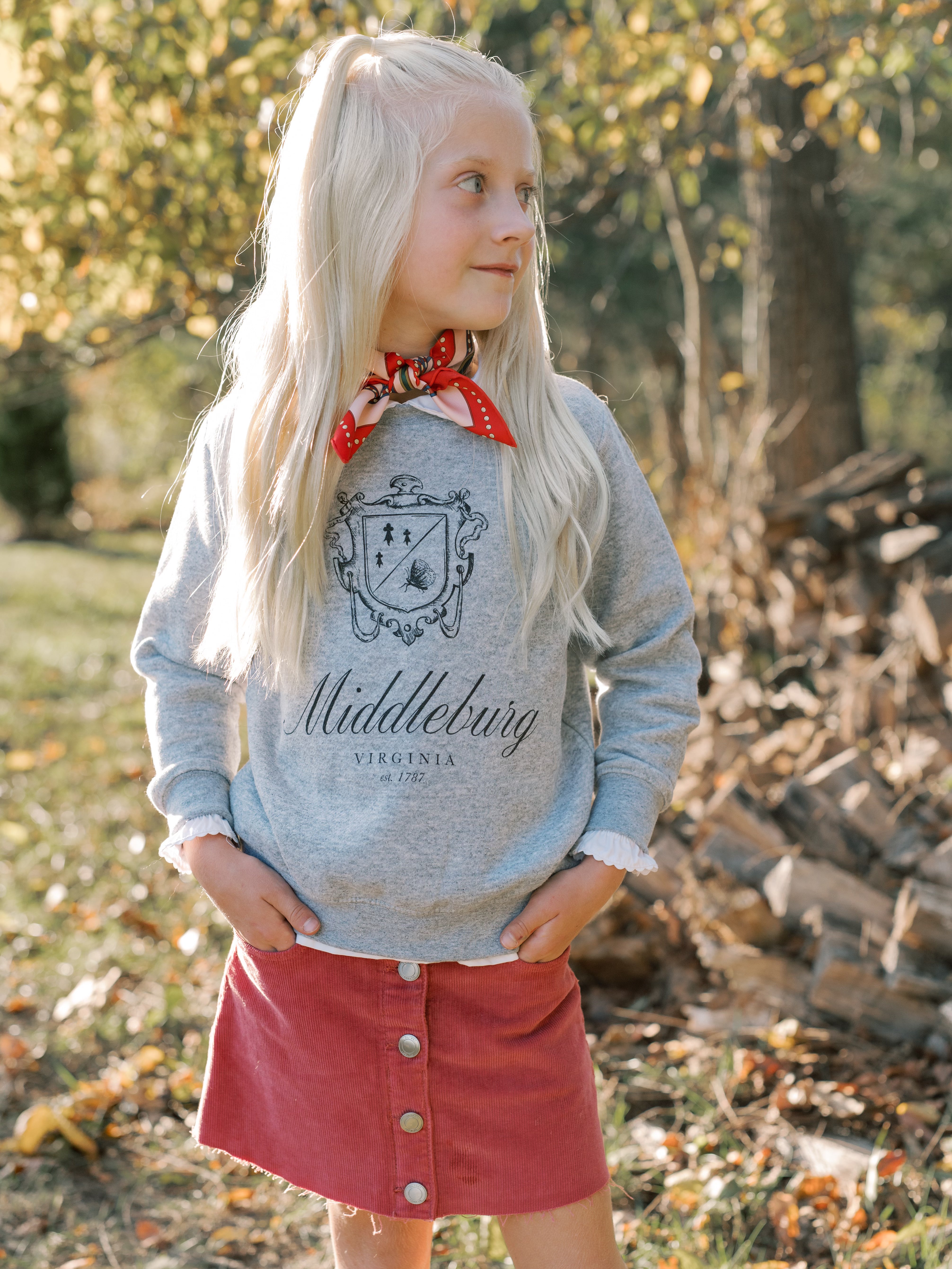 Youth Middleburg Crewneck Sweatshirt by Every Little Something - Gray
