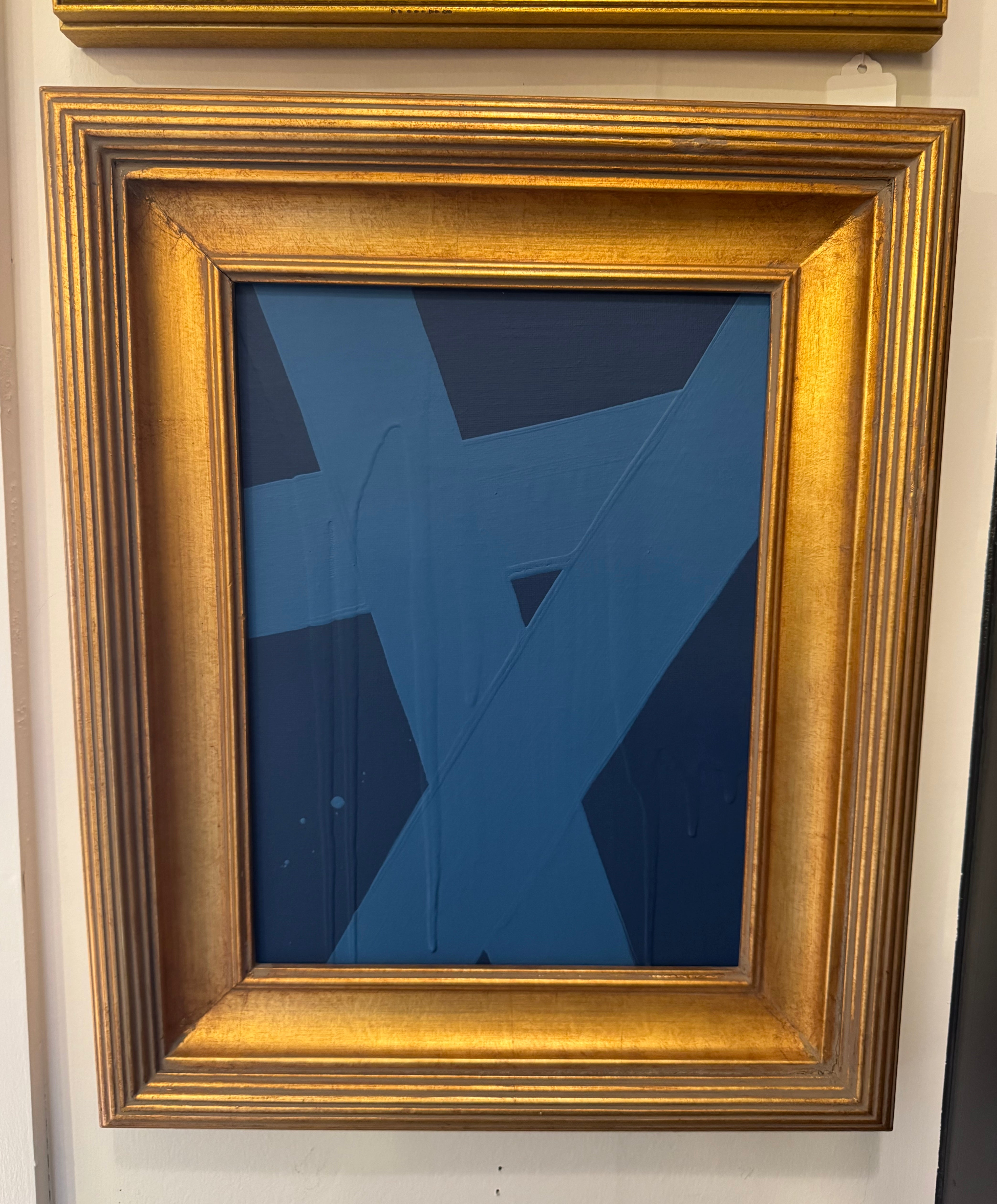 RON GIUSTI blue on blue large ACRYLIC PAINTING - 8x11