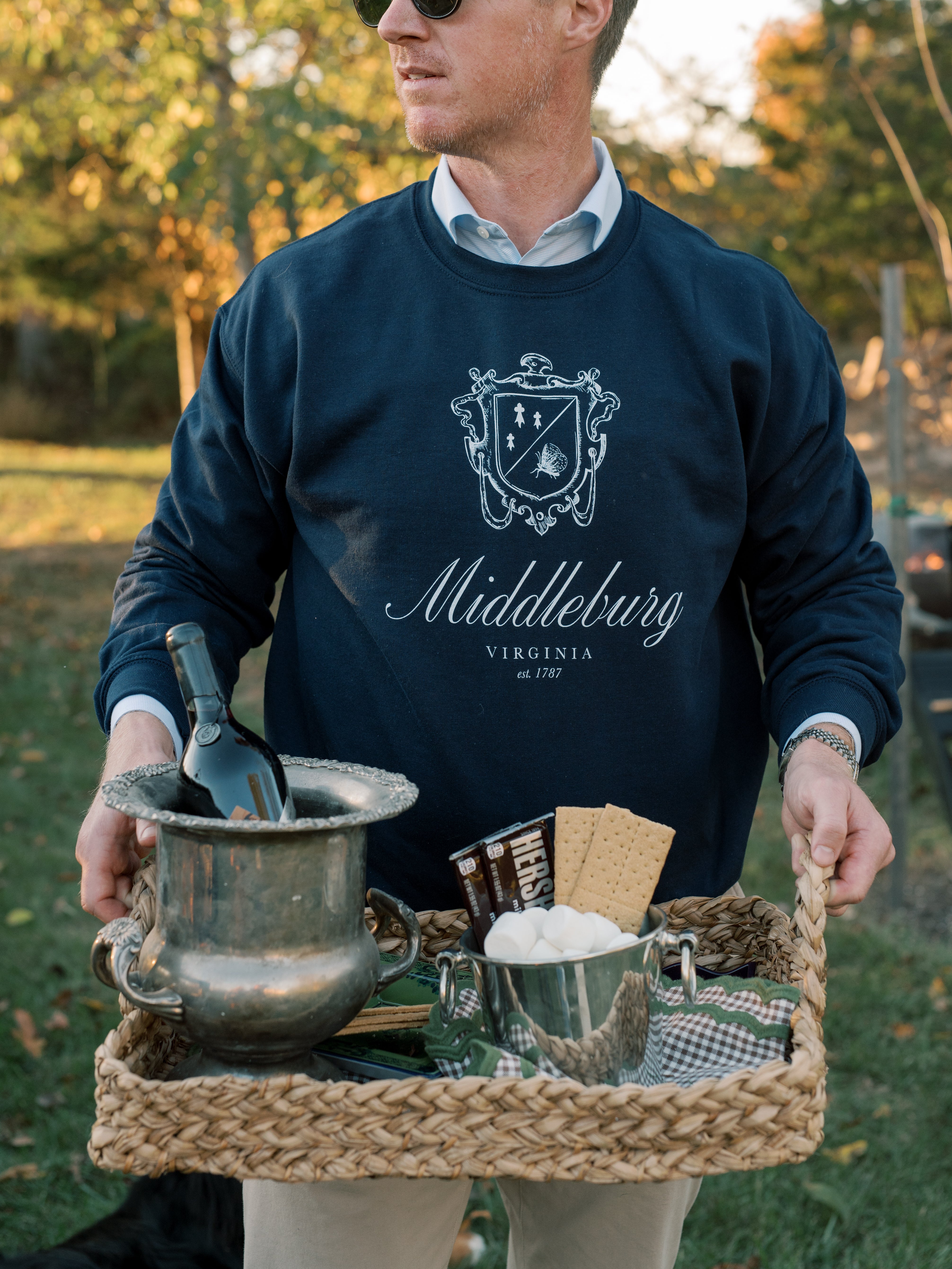 Middleburg Crewneck Sweatshirt by Every Little Something - Navy