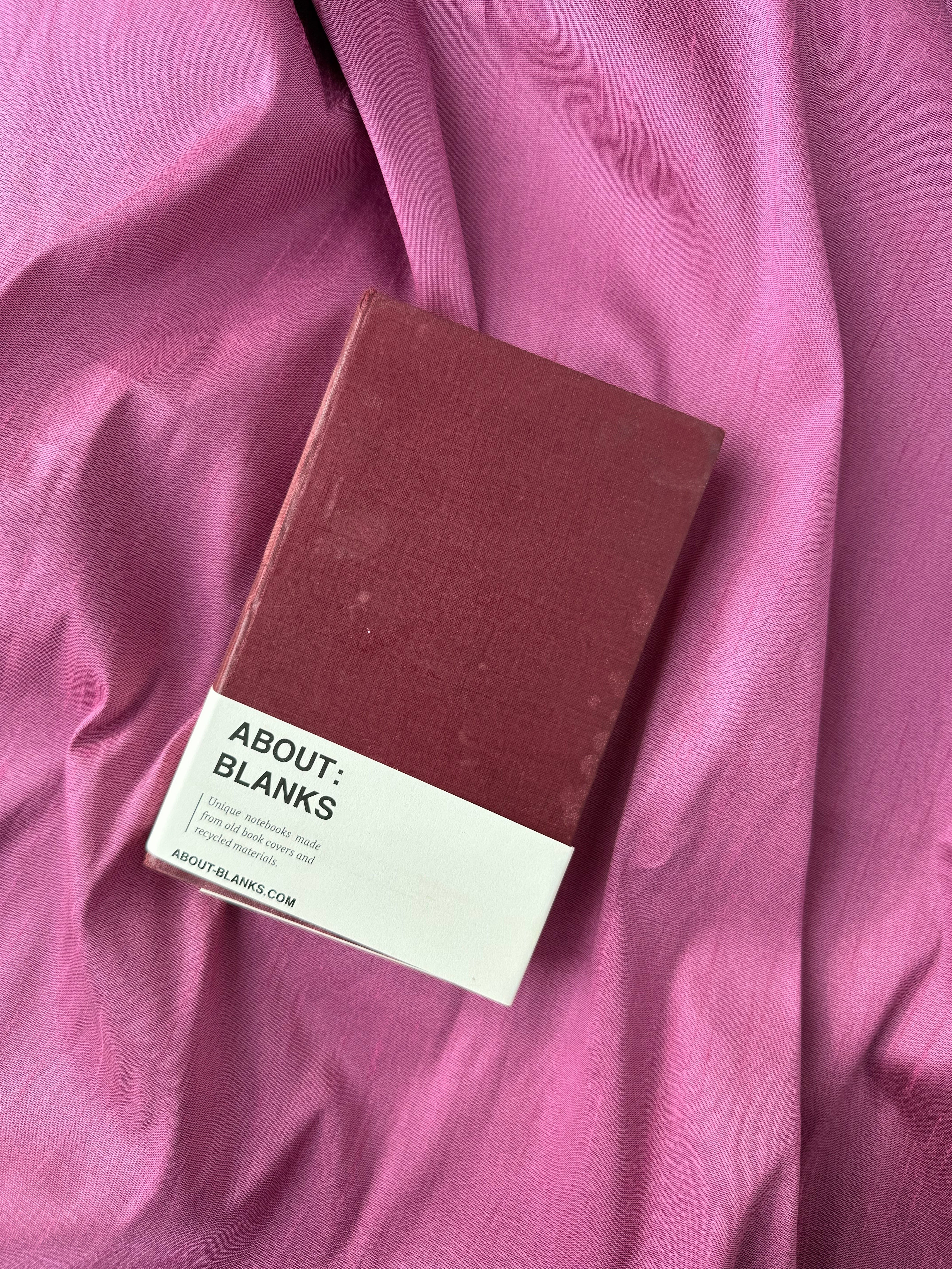 Vintage About Blanks Notebook: dark maroon