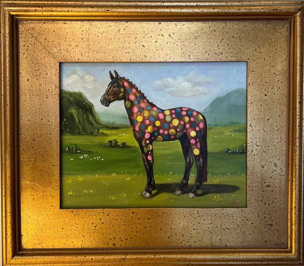 Colorful Polkadot Fine Art Horse Painting