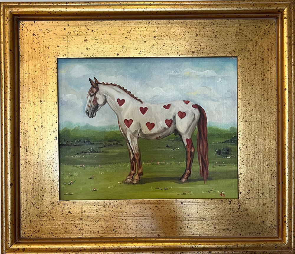 Red Hearts Fine Art Horse Painting