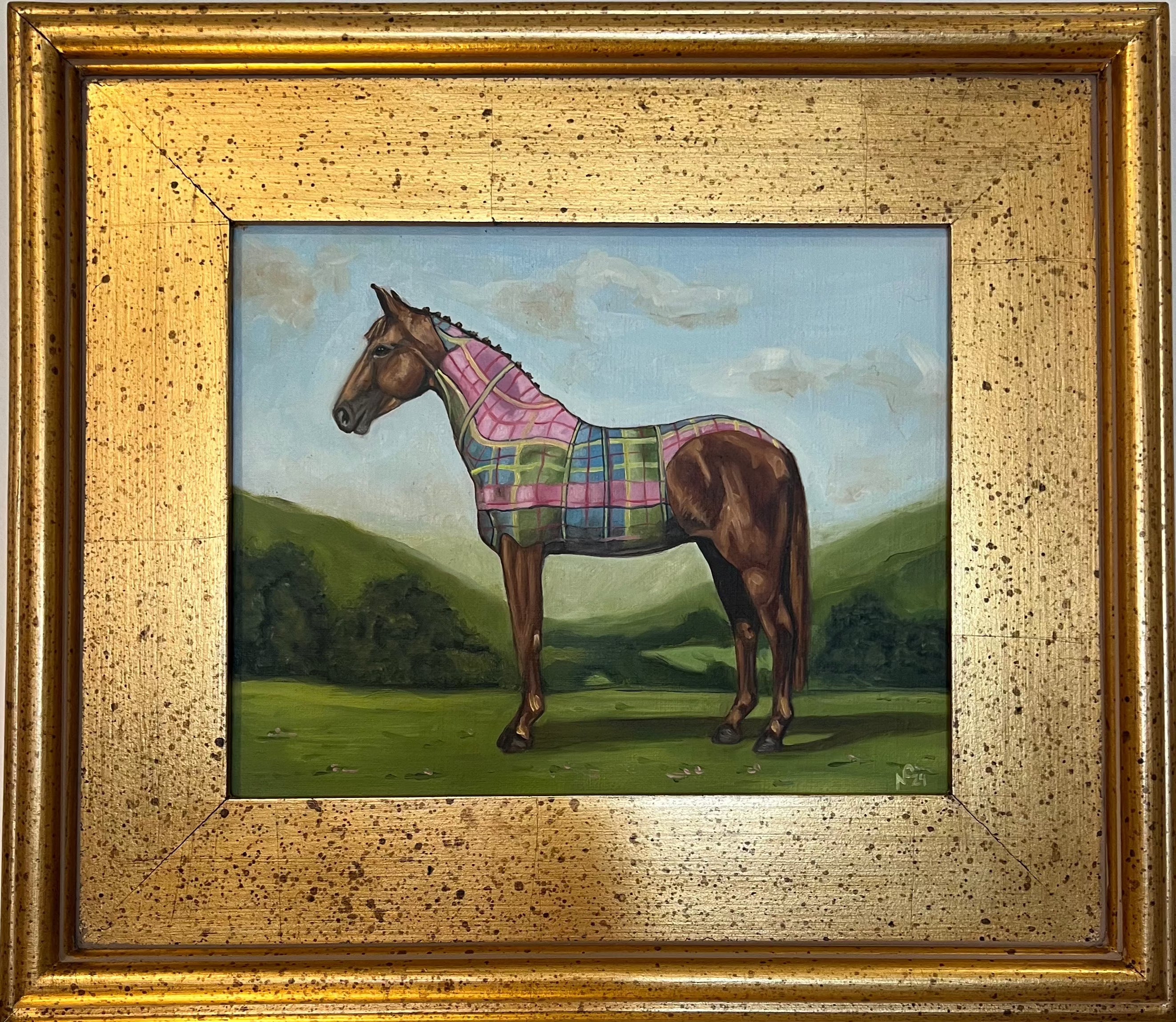 Colorful Plaid Fine Art Horse Painting – Every Little Something