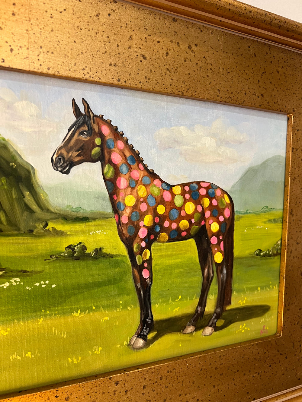 Colorful Polkadot Fine Art Horse Painting