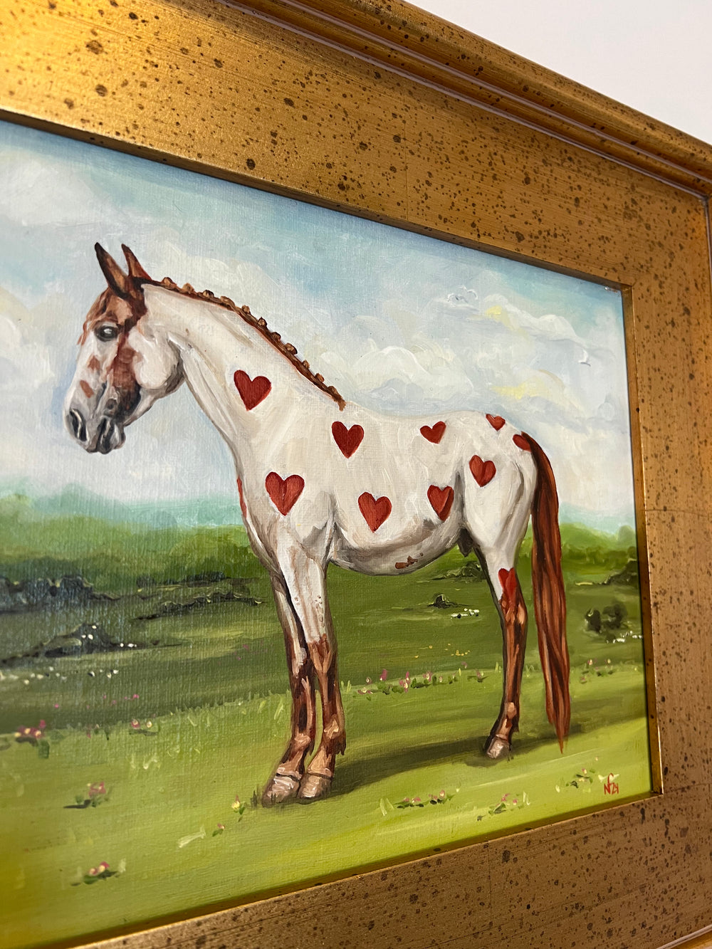 Red Hearts Fine Art Horse Painting