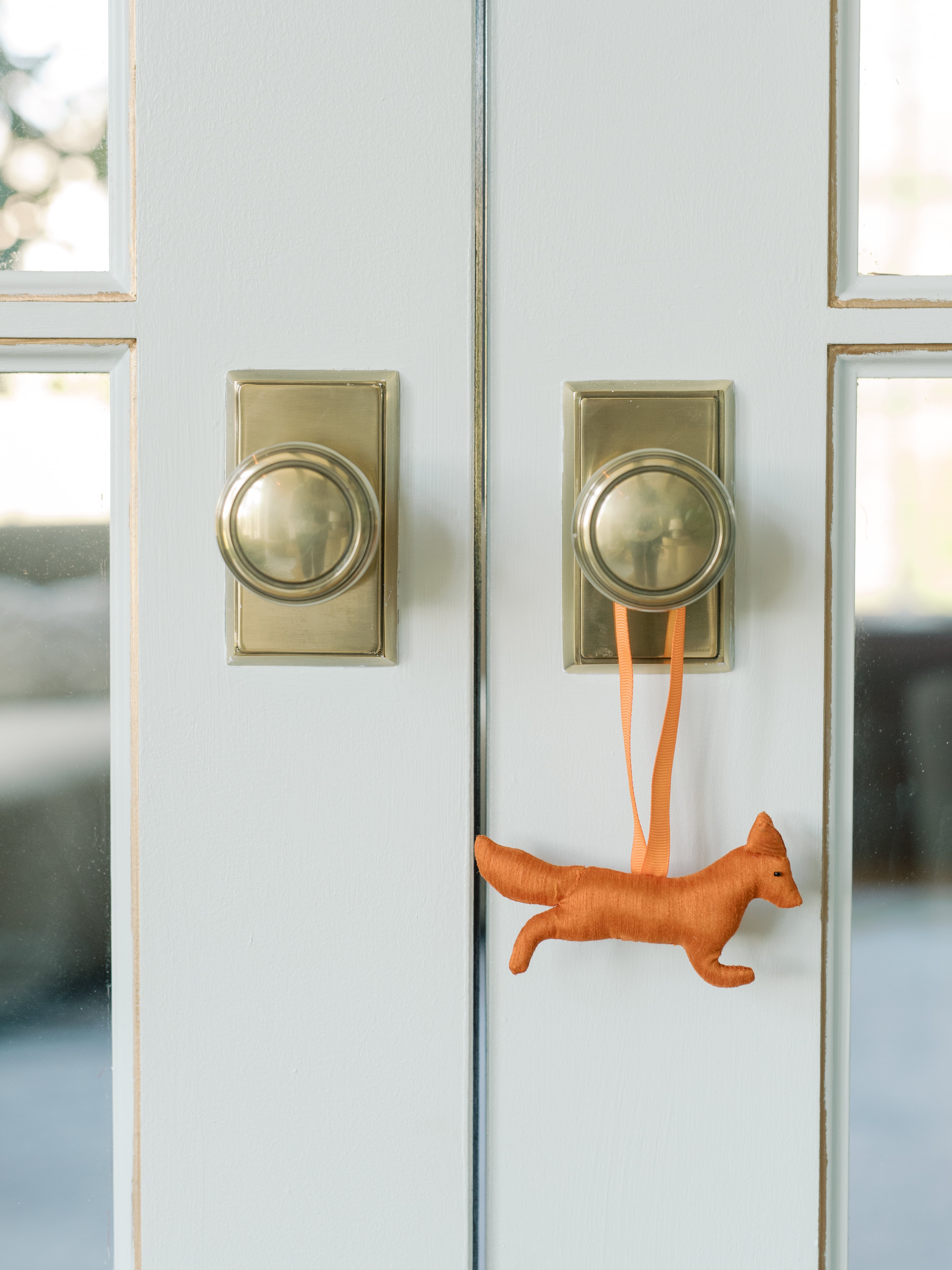 The ELS Silk Horse Keepsake Ornament - Olive/pink