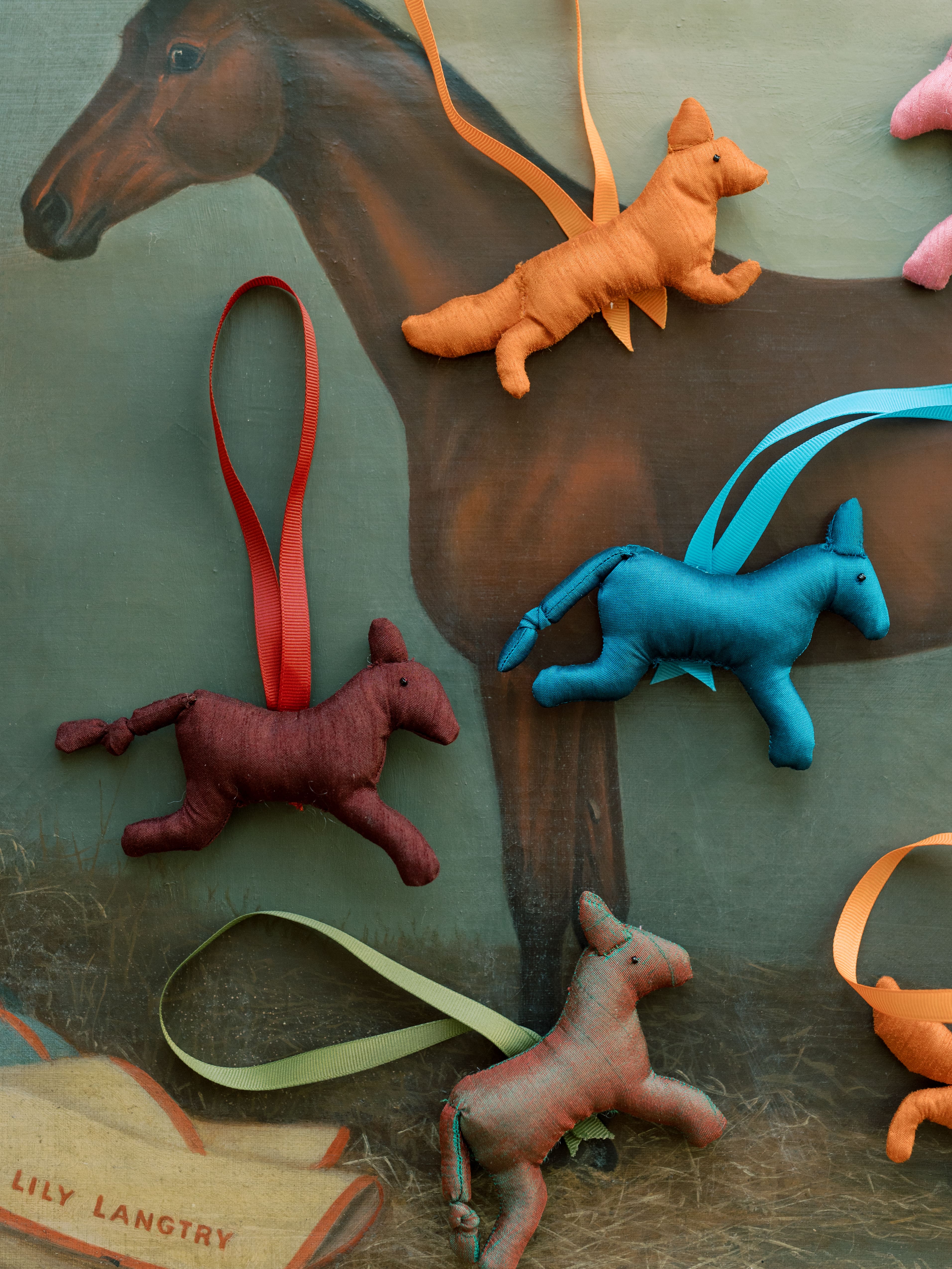 The ELS Silk Horse Keepsake Ornament - Pink