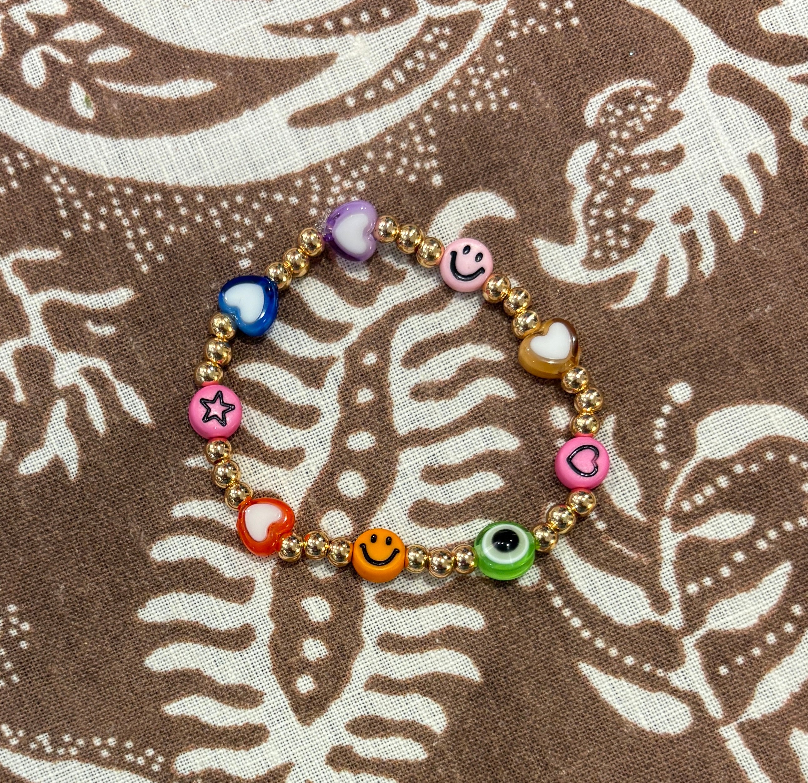 Sweet and Kind - gold with colorful hearts 2