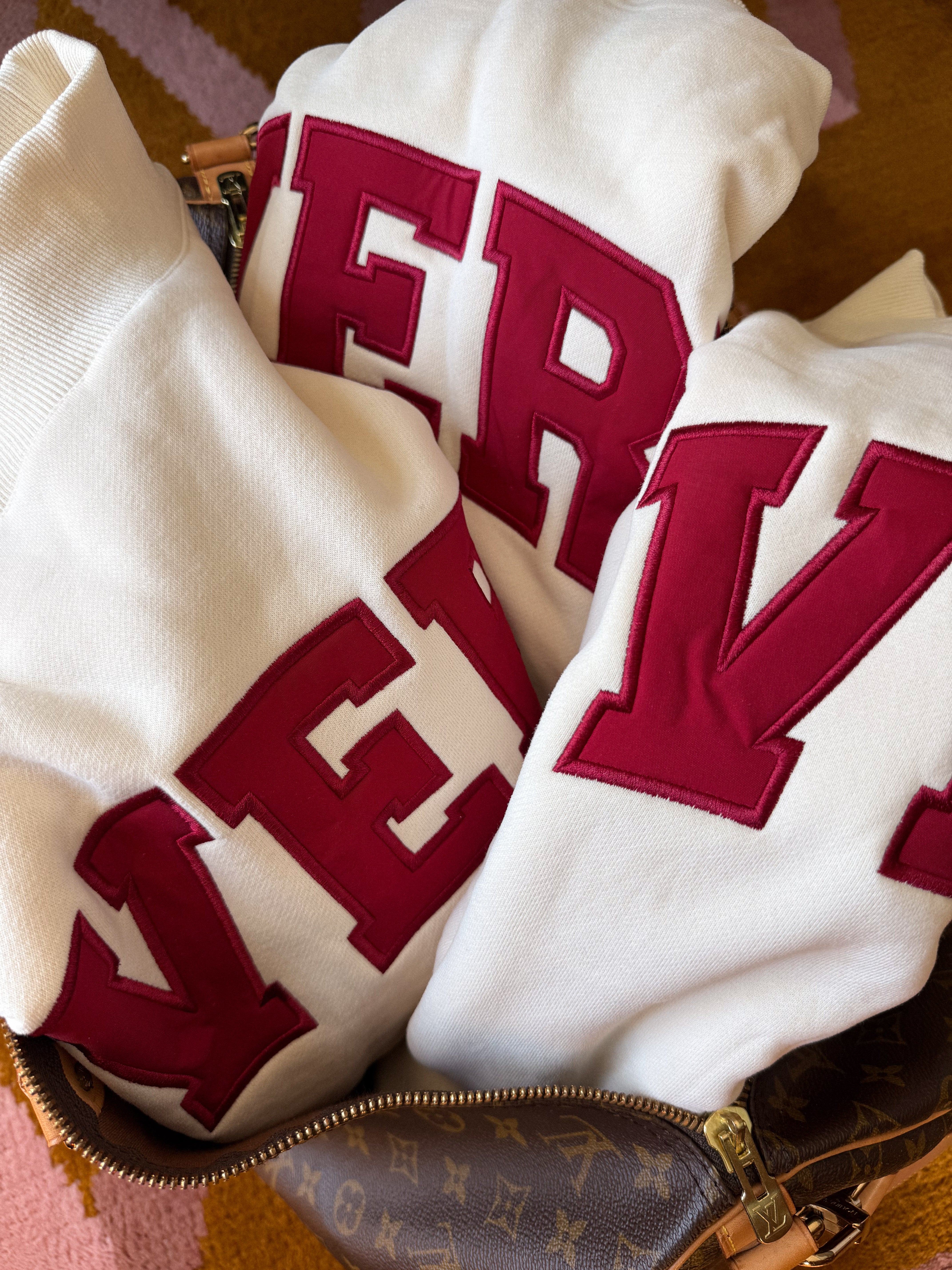 EVERY Oversized Mockneck Sweatshirt – Cream & Crimson by Every Little Something