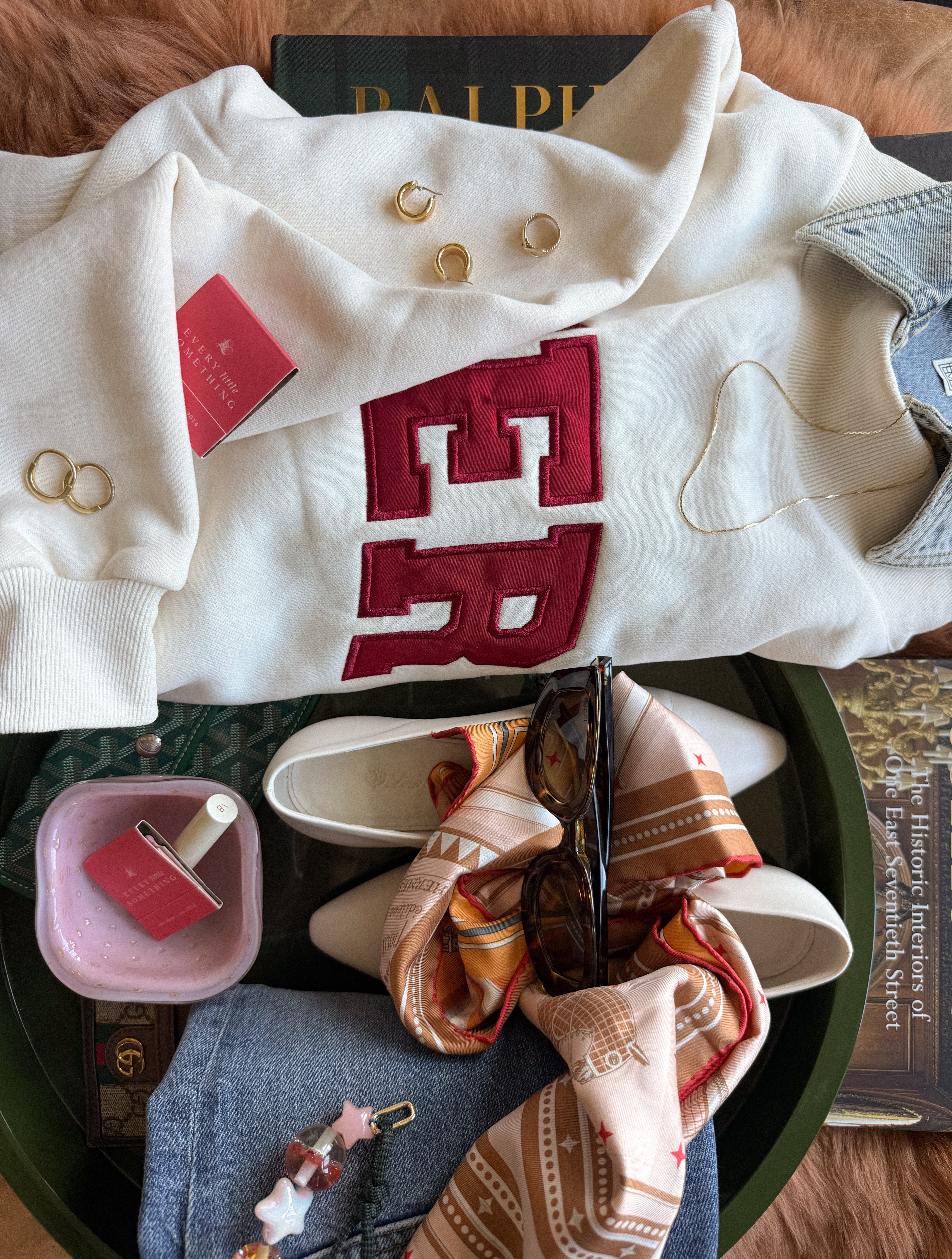 EVERY Oversized Mockneck Sweatshirt – Cream & Crimson by Every Little Something