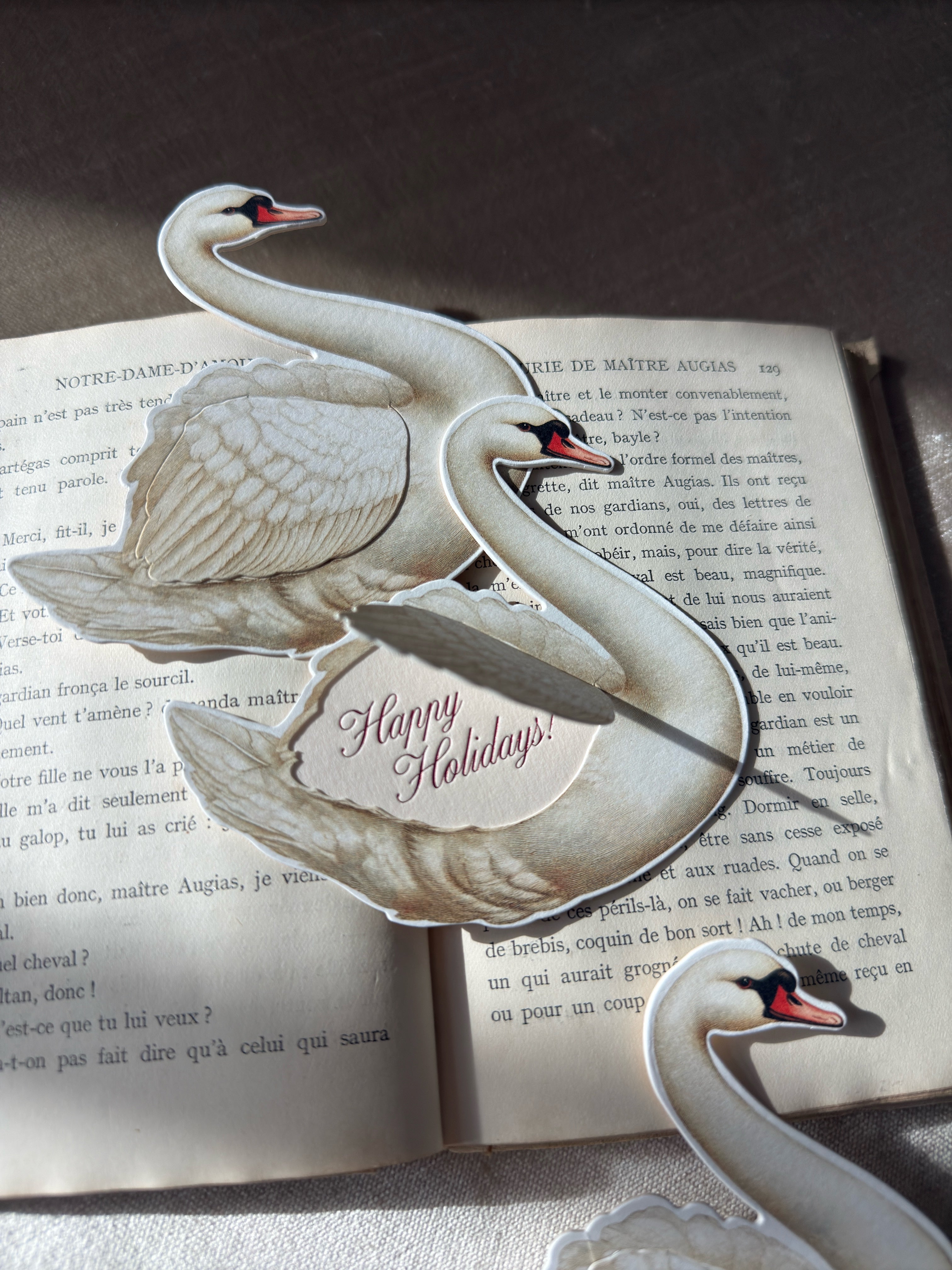 Custom Holiday Swan Bag Tags/Table Setting - set of 4