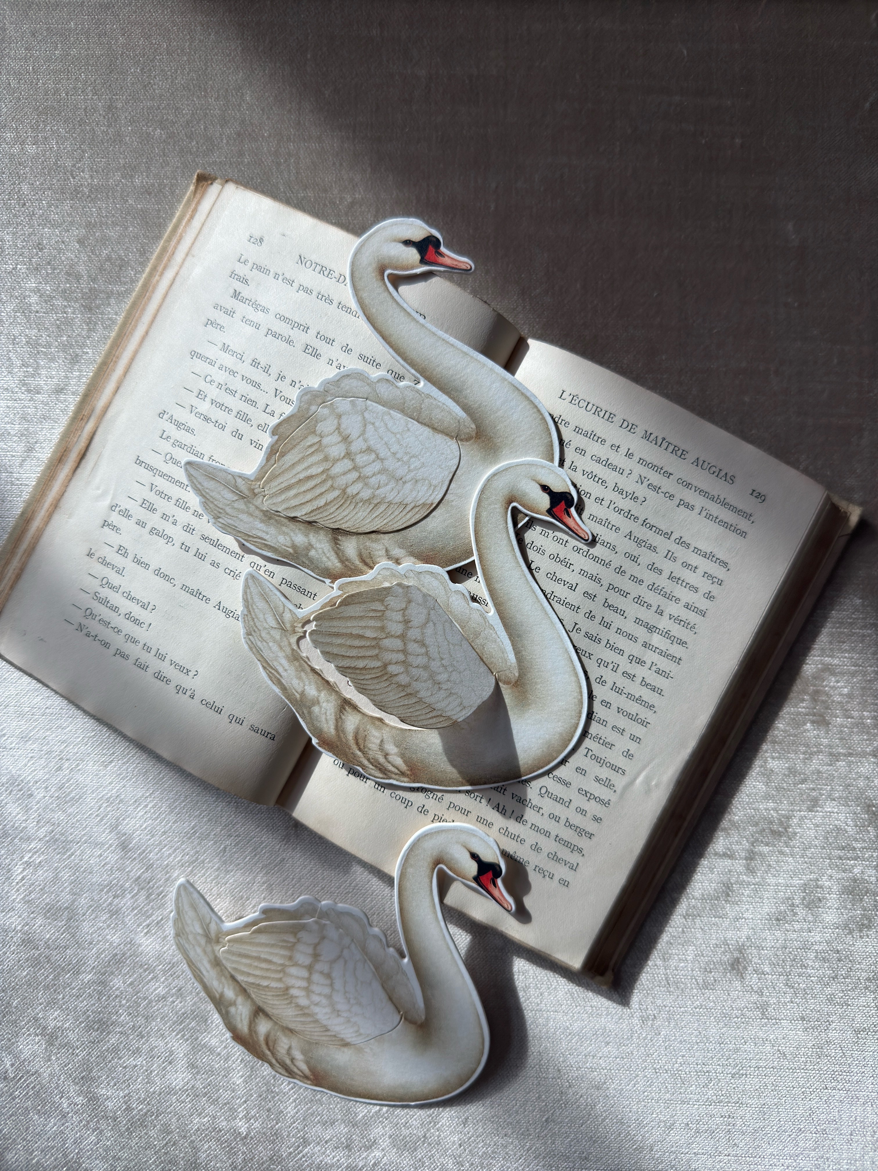 Custom Holiday Swan Bag Tags/Table Setting - set of 4