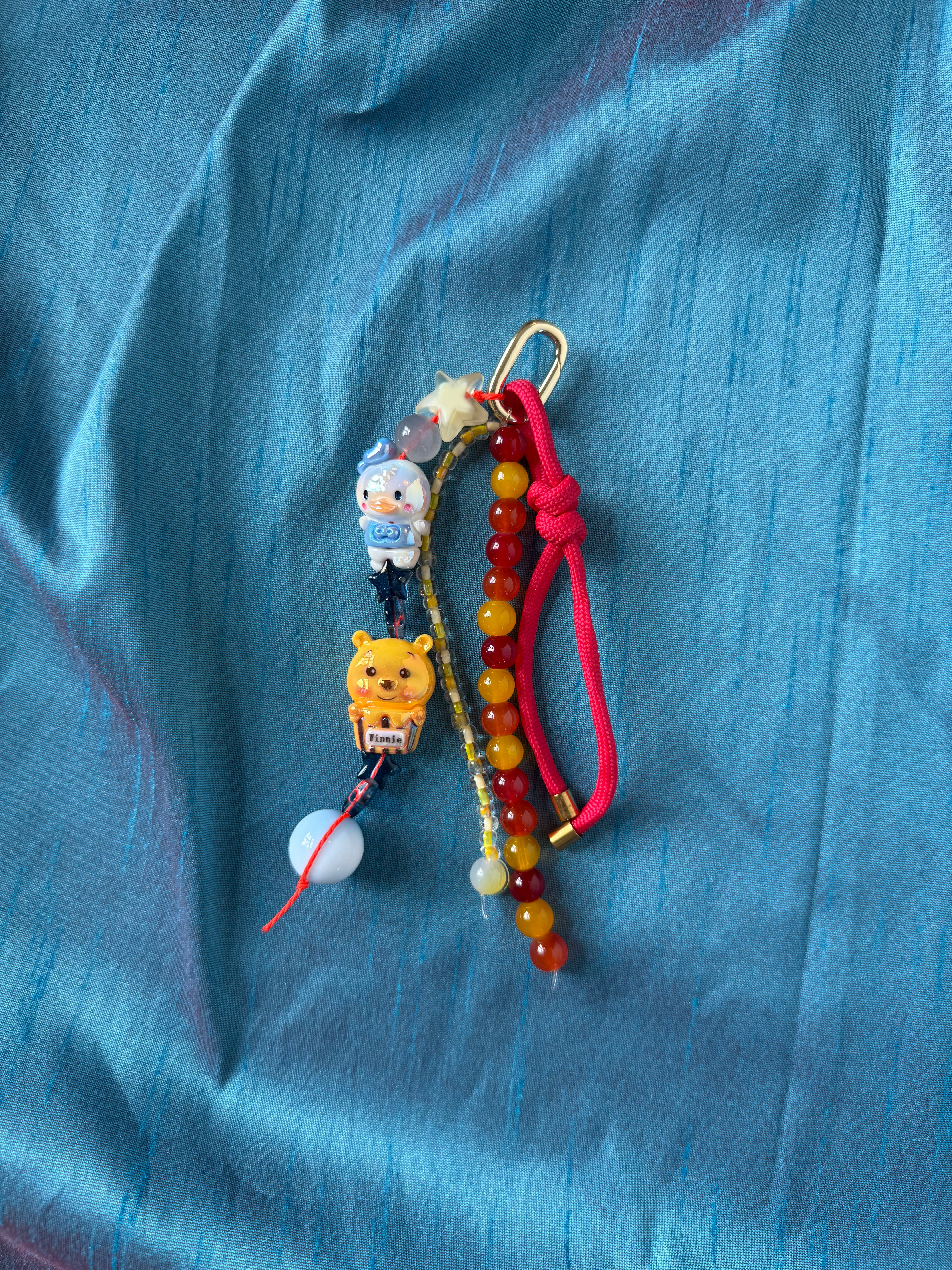 Sweet and Kind Bag Charm - bright red paracord