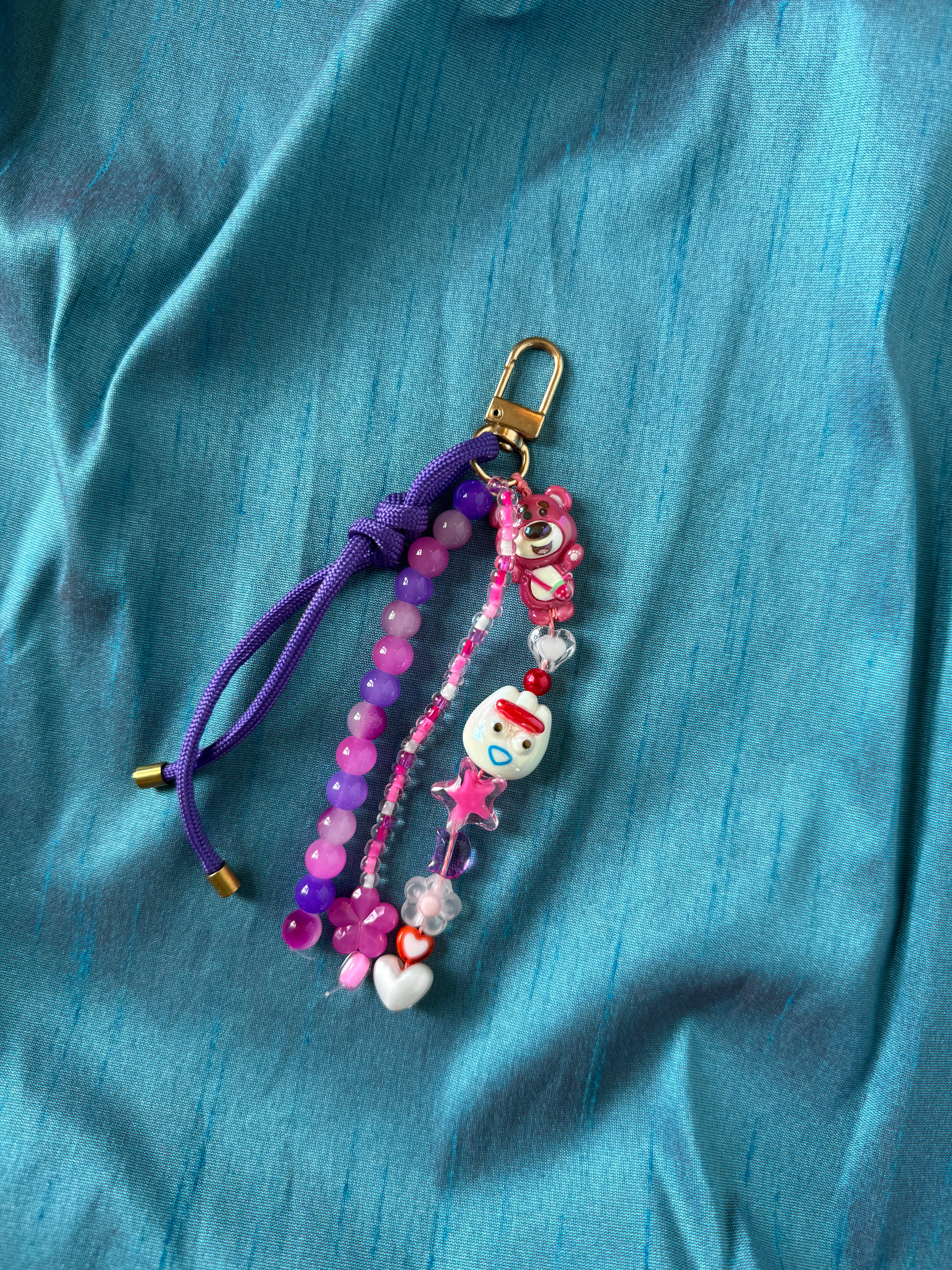 Sweet and Kind Bag Charm - purple paracord