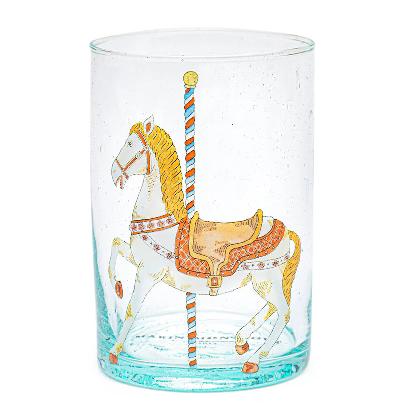 Marin Montagut ILLUSTRATED GLASS - Carousel Horse