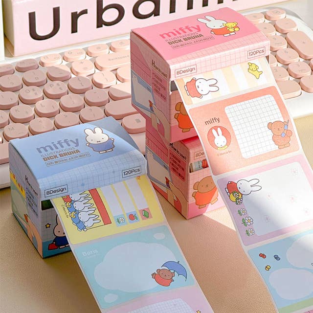 Miffy Pull-Out Sticky Memo Notes – 120 Sheets - Pink Box