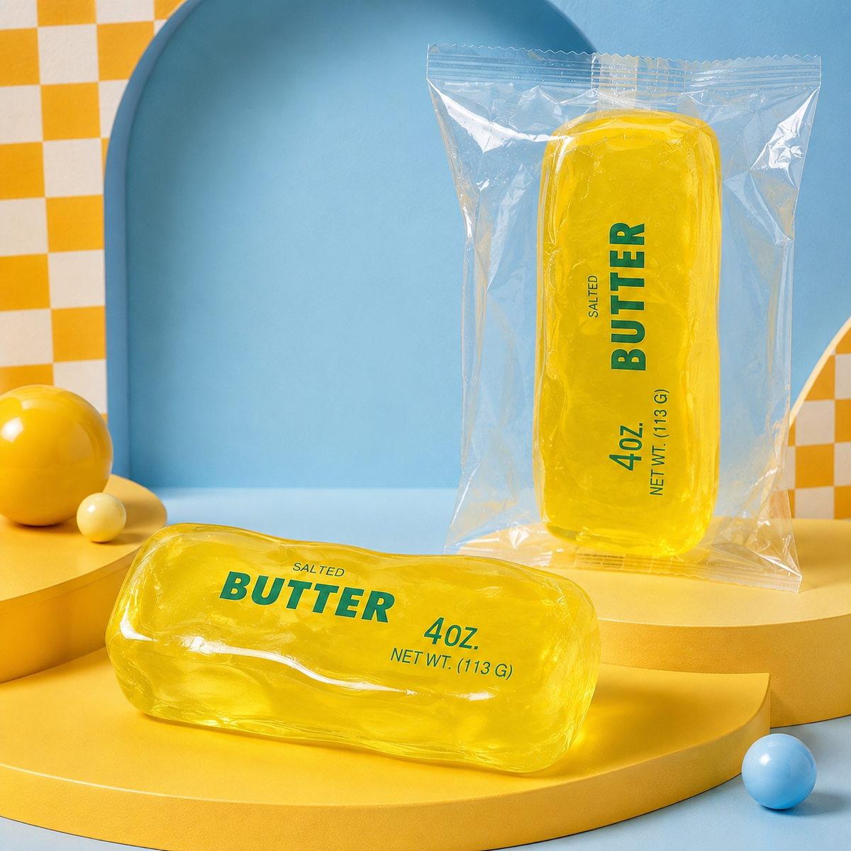 NEW!Butter Bar Vaseline-Like Clear Squishy Stress Fidget Bar