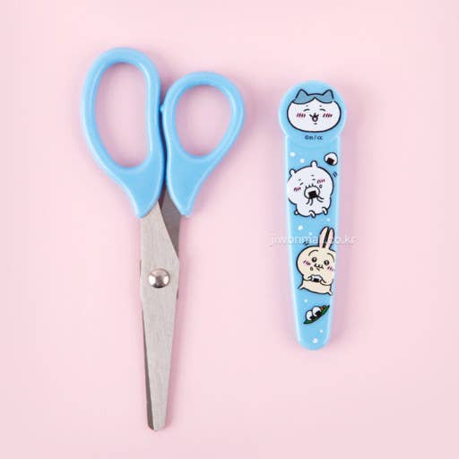 Chiikawa Scissors with Safety Cover Cap - Blue