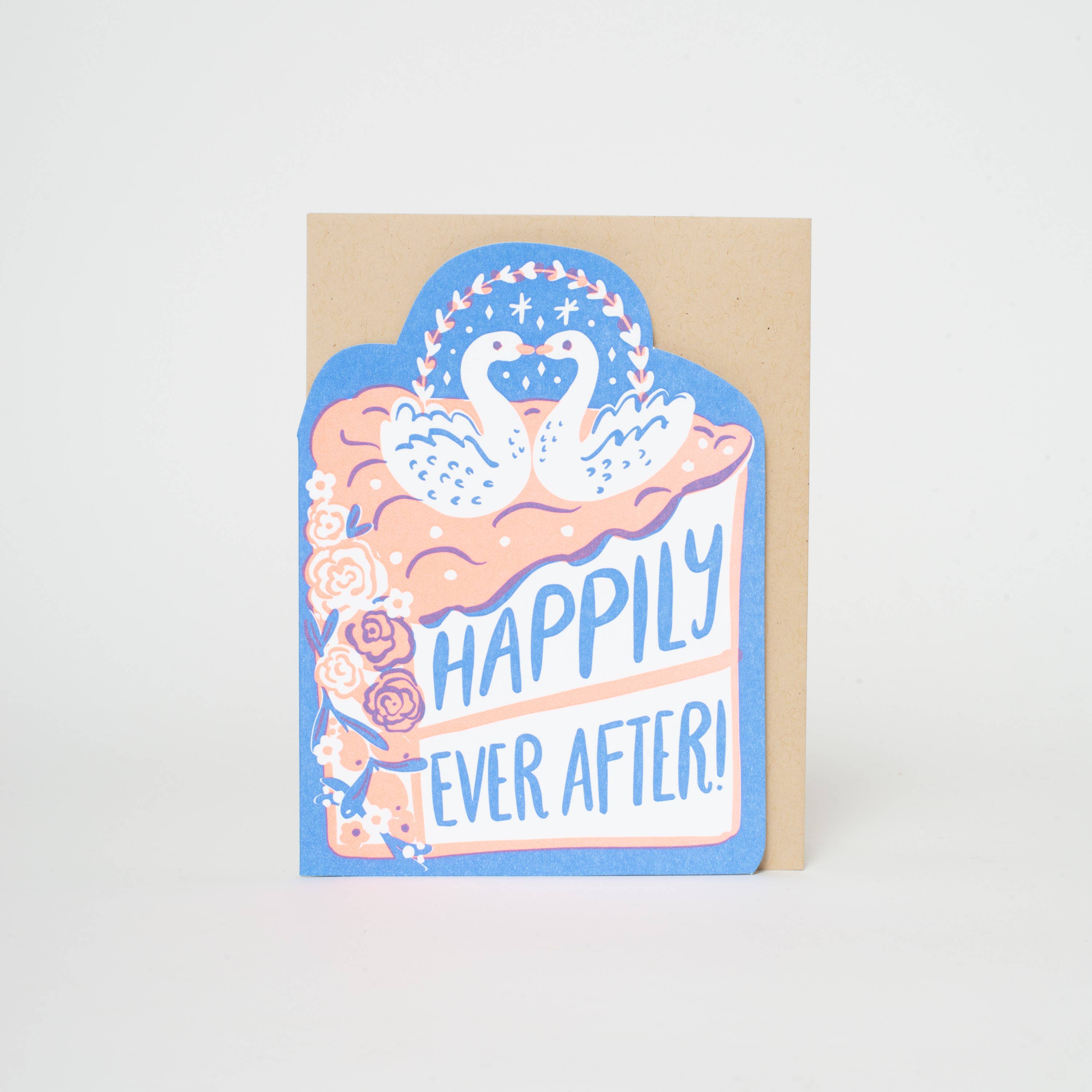 Wedding Congrats Die-cut Letterpress Greeting Card by Hello!Lucky: Plastic sleeve