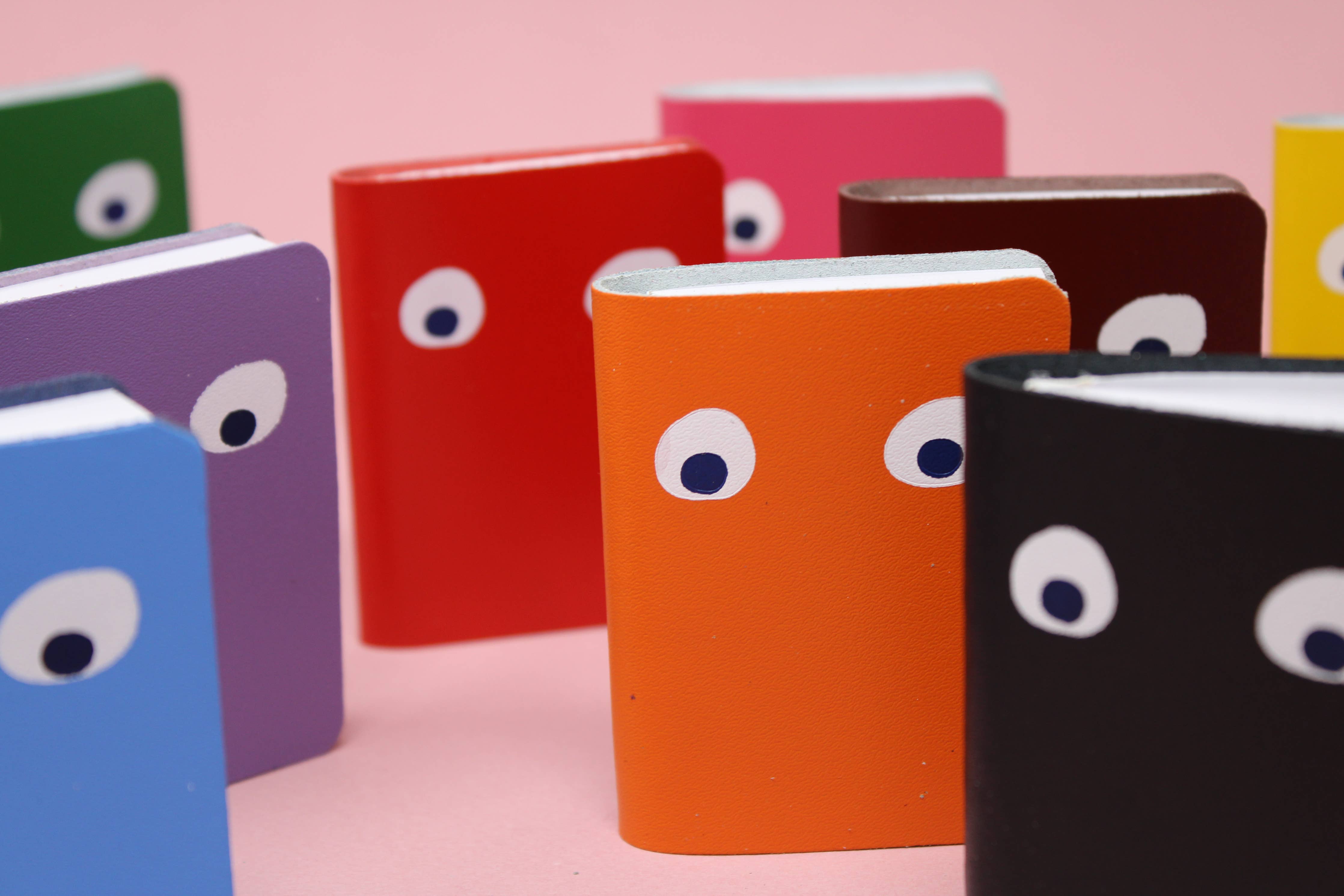 Googly Eye Mini Leather Notebook: Turquoise