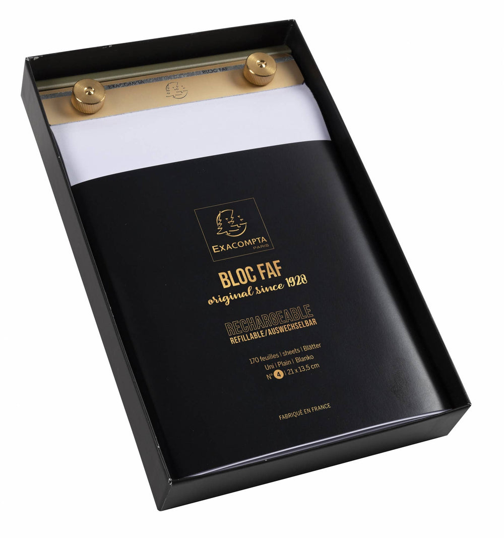 FAF Pad - Fabrique en France Brass Desk Pad - 3 Sizes: 4.25 x 7.25 with Blank Paper