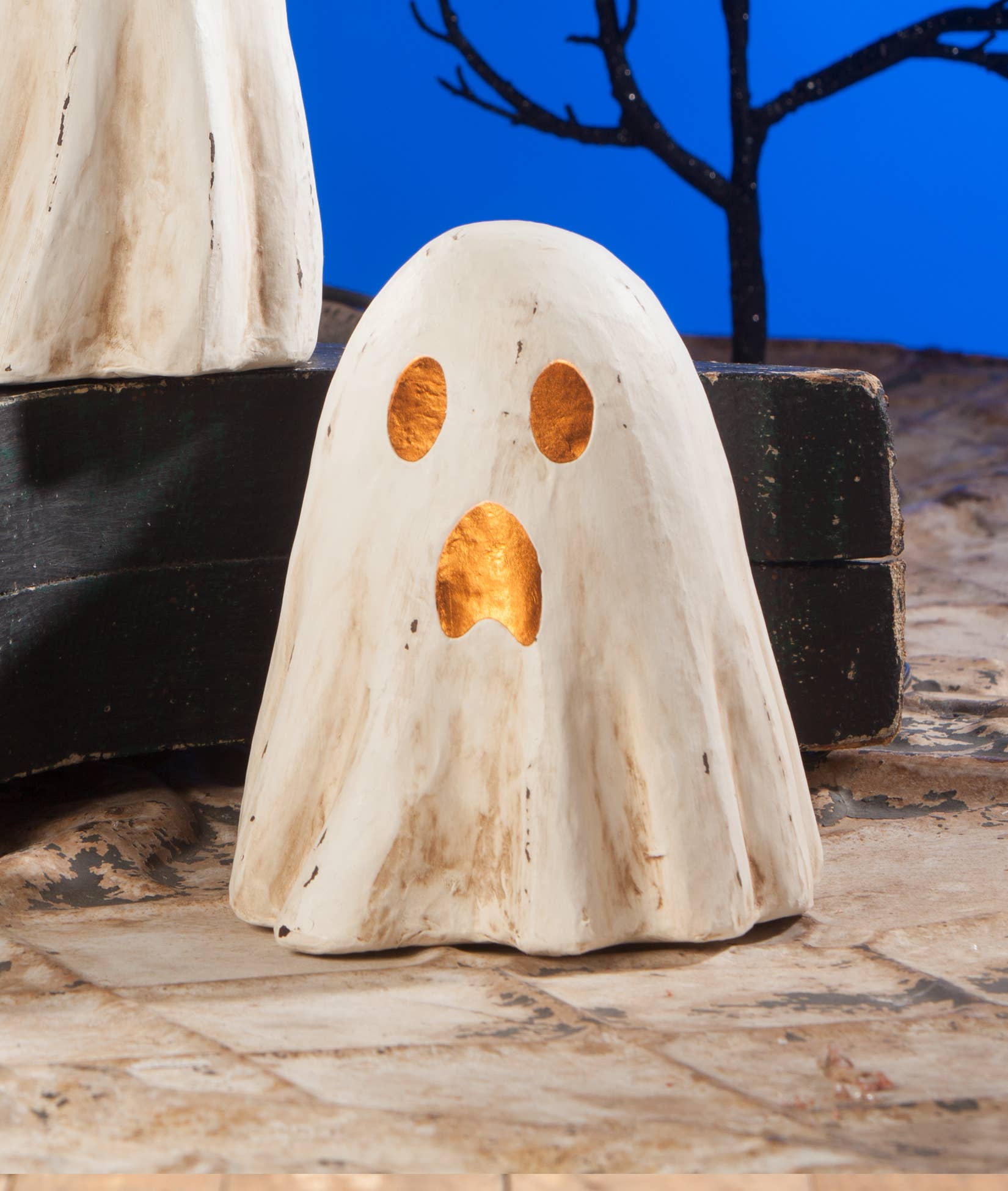 Scared Ghost Luminary Medium Paper Mache