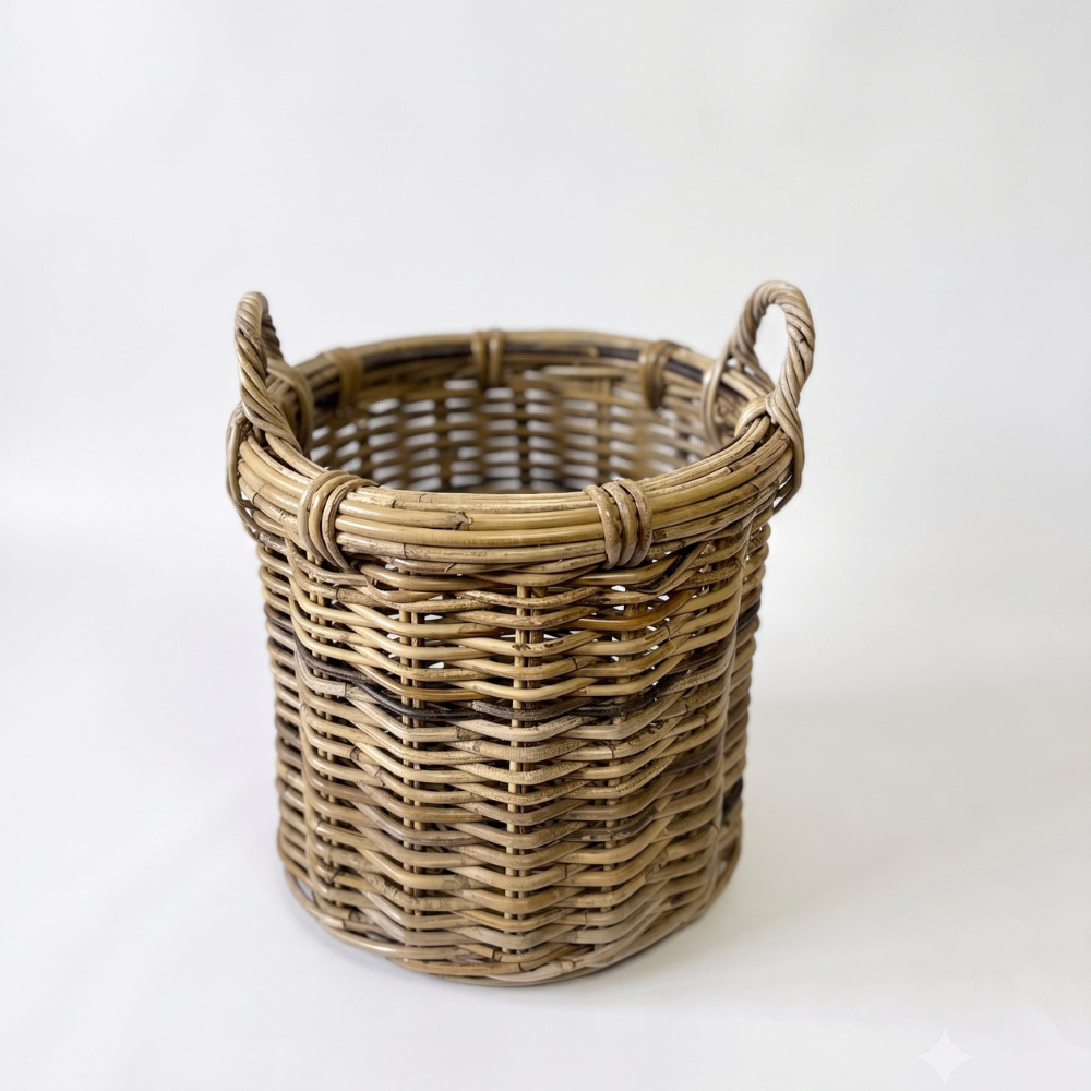 Black Mountain Rattan Round Basket: XLarge - 24" H