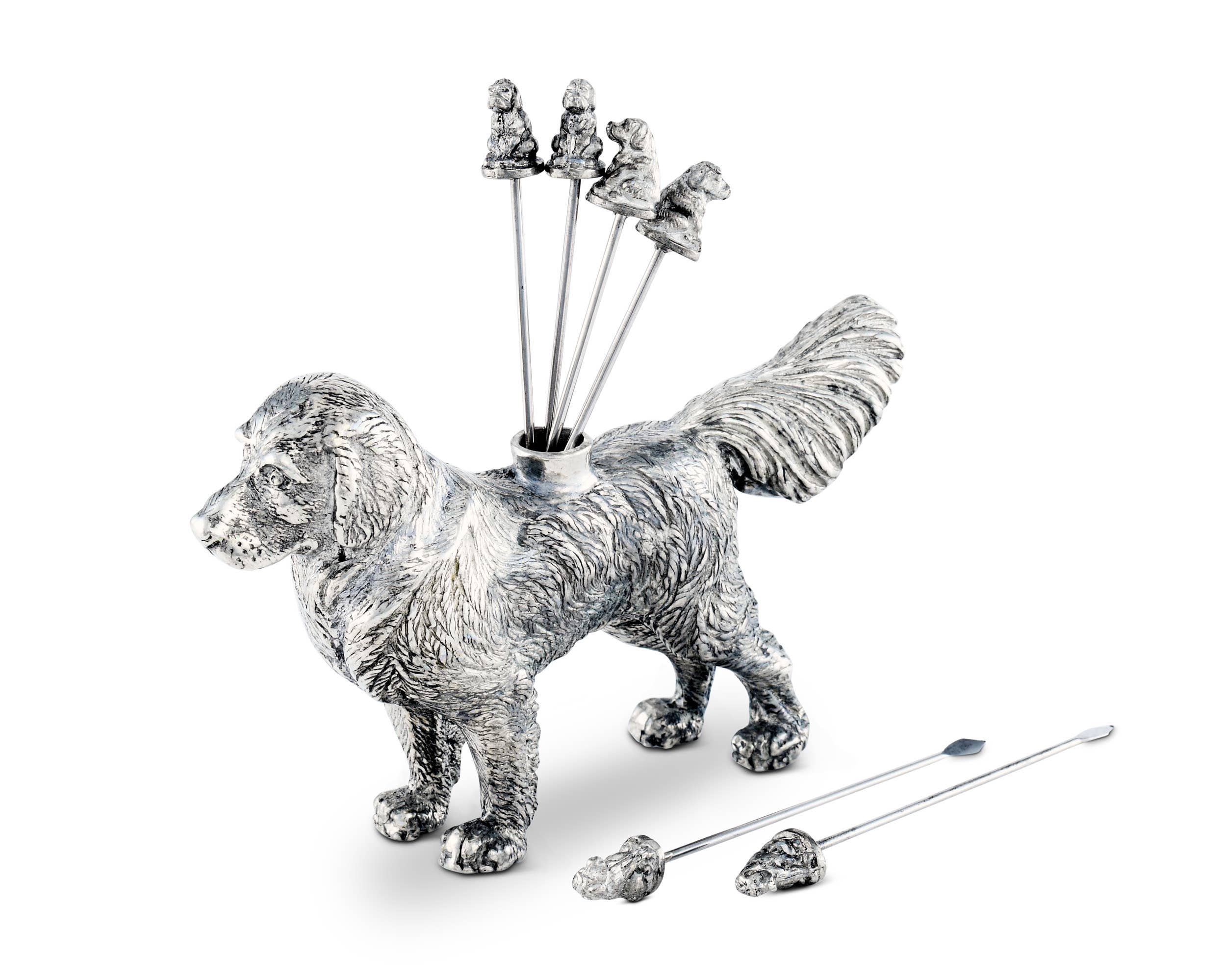 Pewter Retriever Cheese Picks