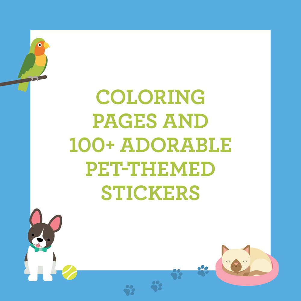 Coloring Book with Stickers: Pets