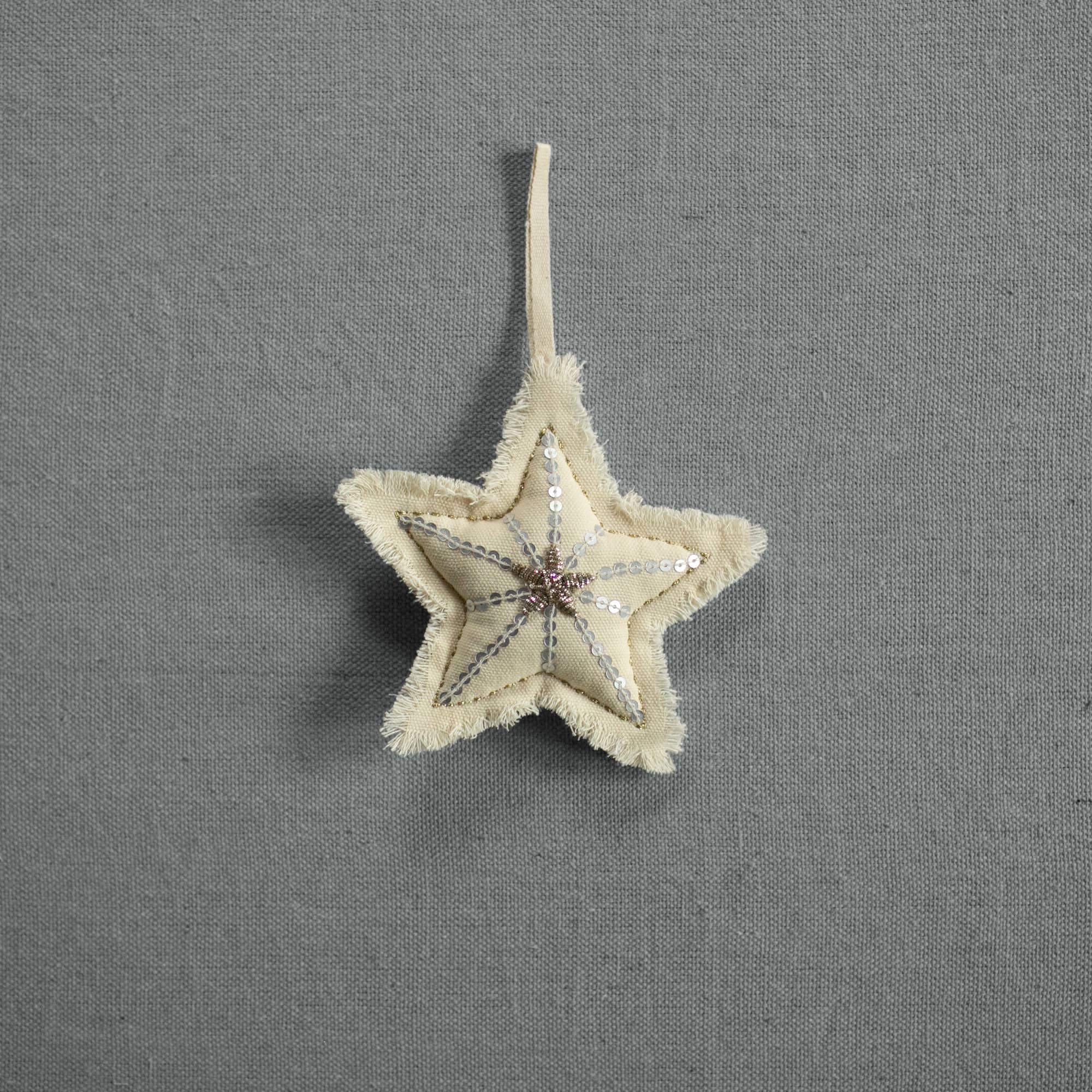 Sequin Bullion Star - Cotton & Lavender filled Ornament