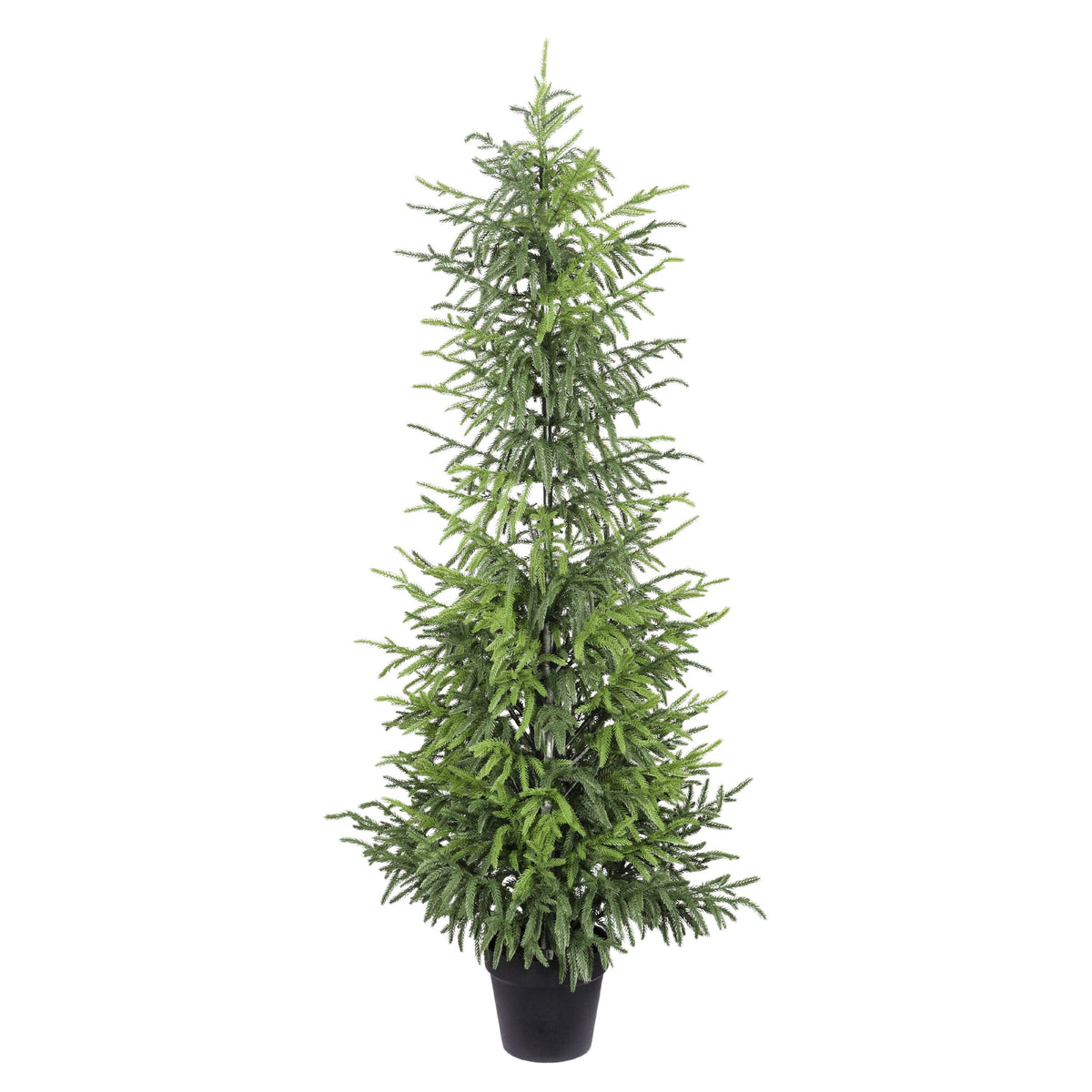 Artificial Pine Tree in Black Pot, 4- or 5-Foot, Single or Set of 2: 4' / 1pc/set