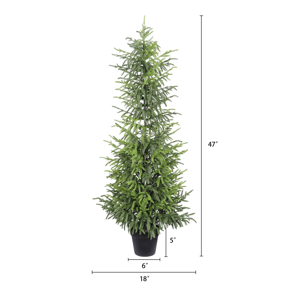 Artificial Pine Tree in Black Pot, 4- or 5-Foot, Single or Set of 2: 4' / 1pc/set
