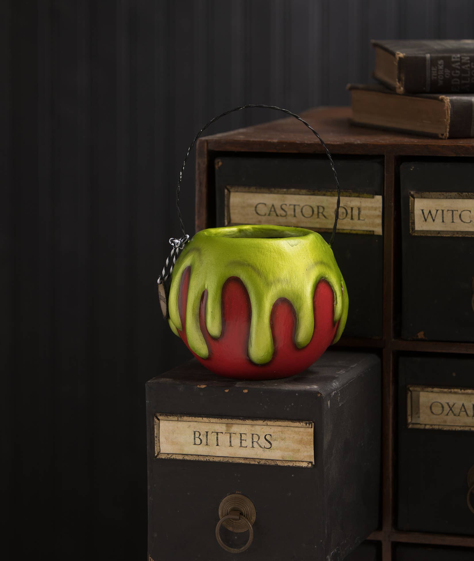 Small Red Apple With Green Poison Bucket