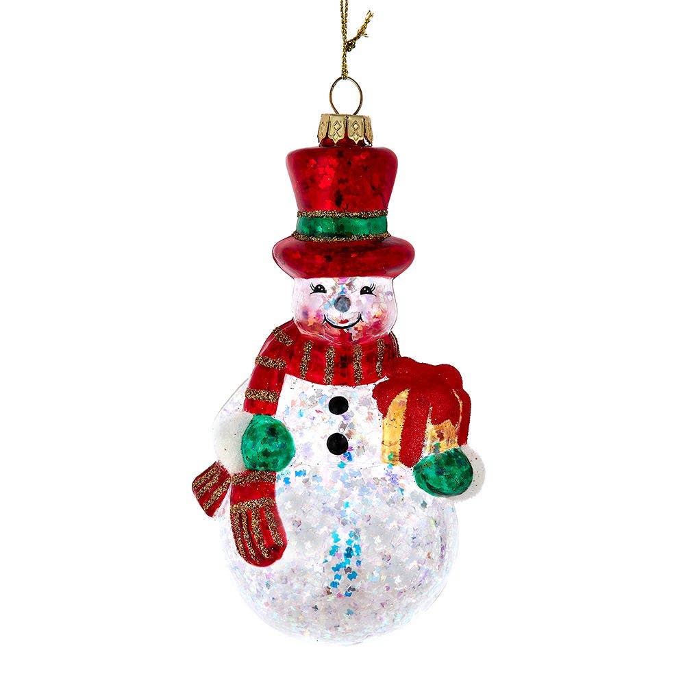 Glass Snowman Ornament