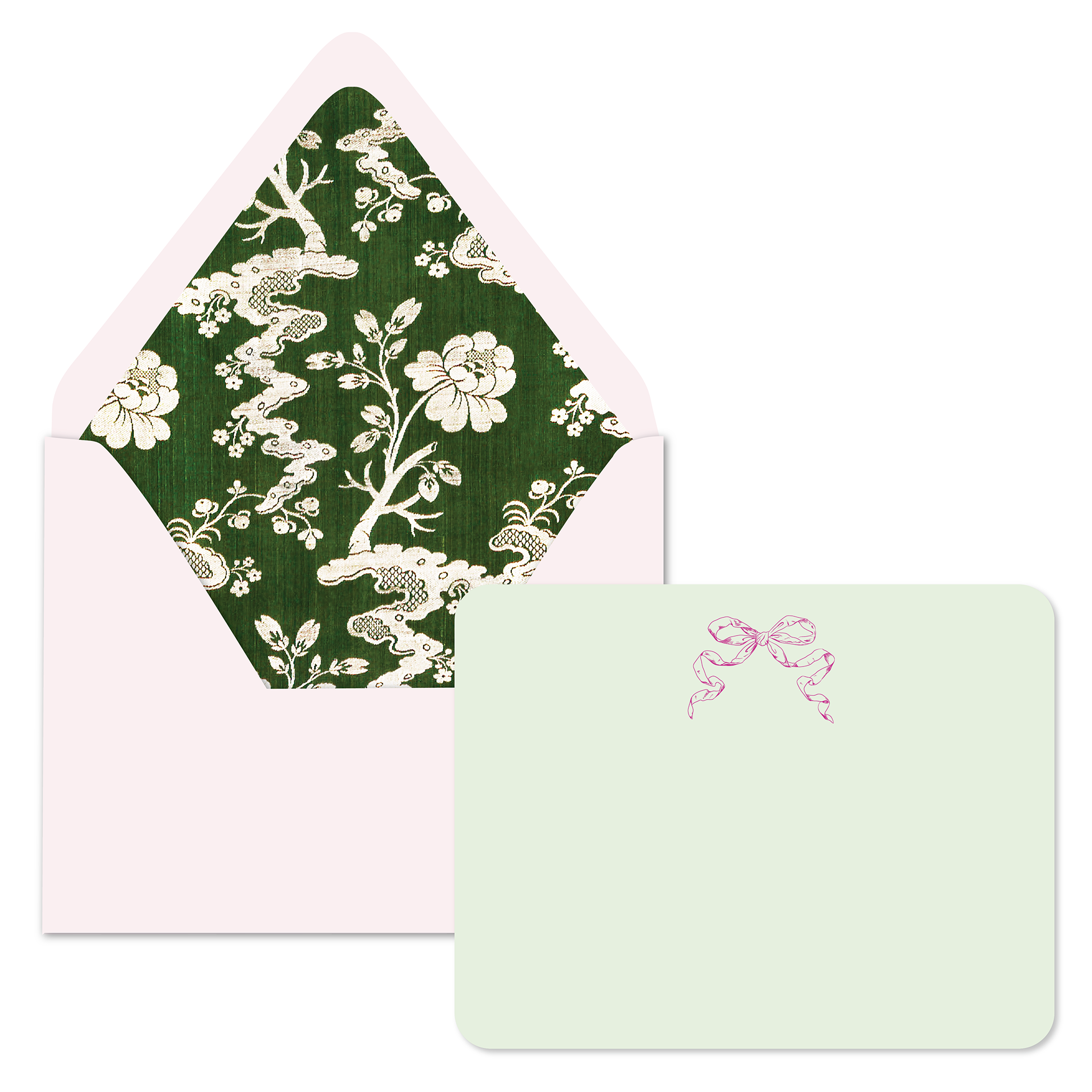 Foil Stamped Stationery Set - Bright Pink Bow